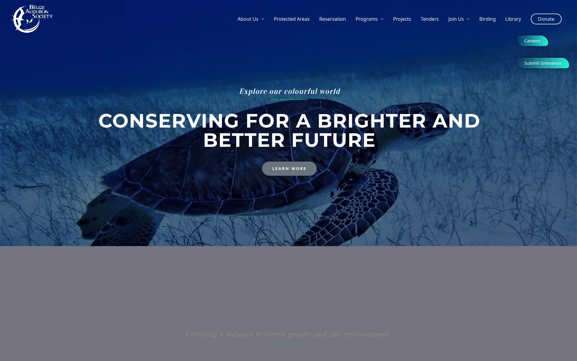 belizeaudubon.org 主页截图