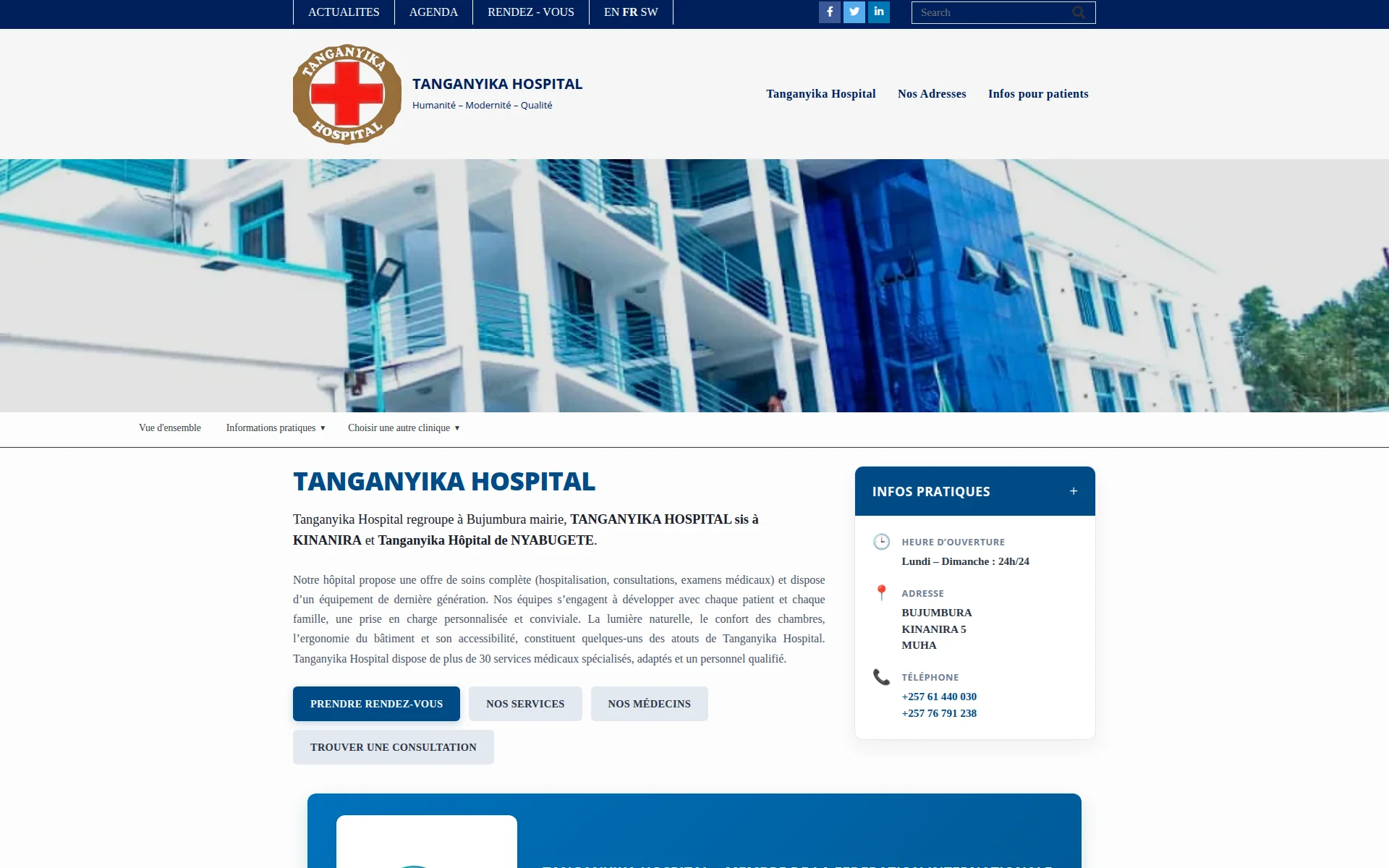 tanganyikahospital.org 主页截图