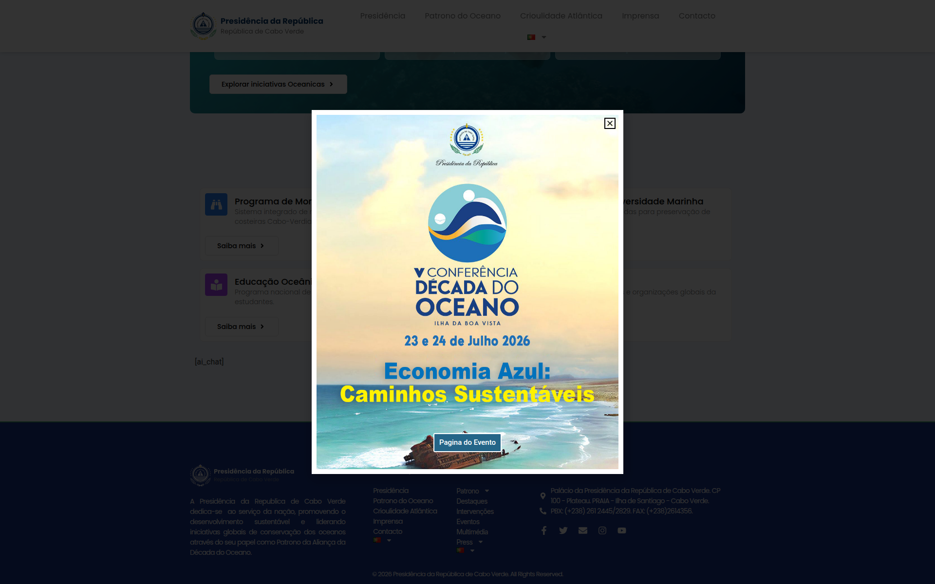 presidencia.cv 主页截图