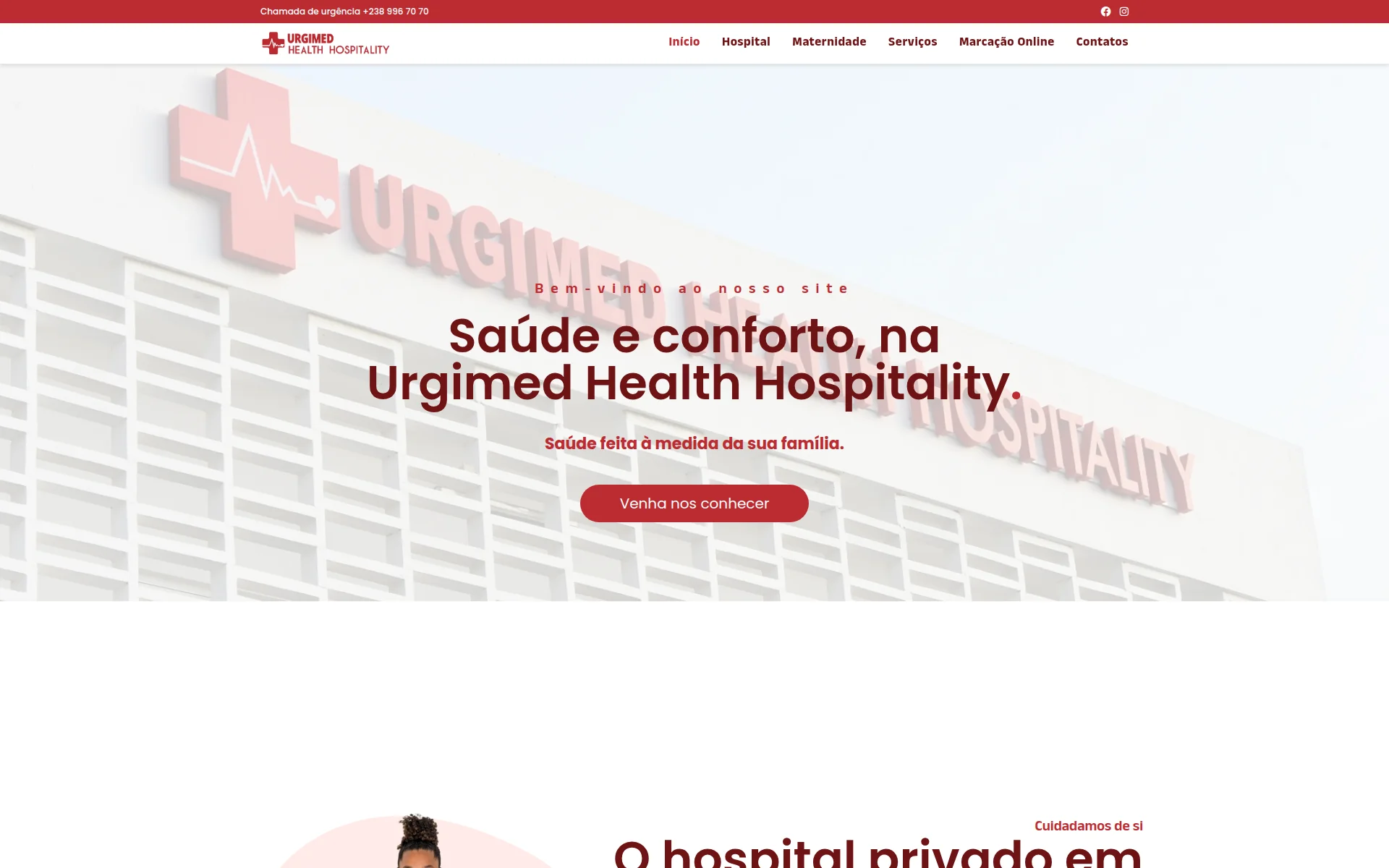 urgimedhospitality.cv 主页截图