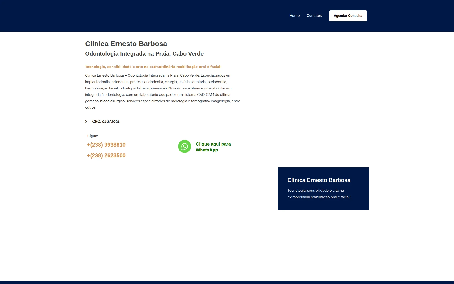 clinicaernestobarbosa.com 主页截图