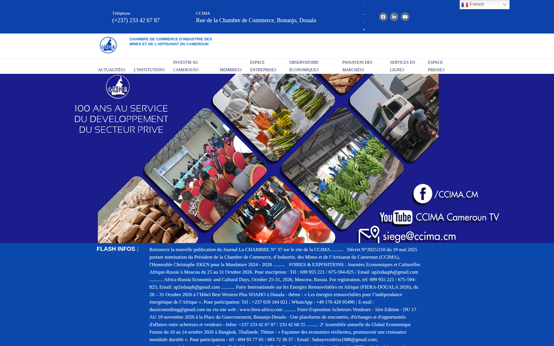 ccima.cm 主页截图