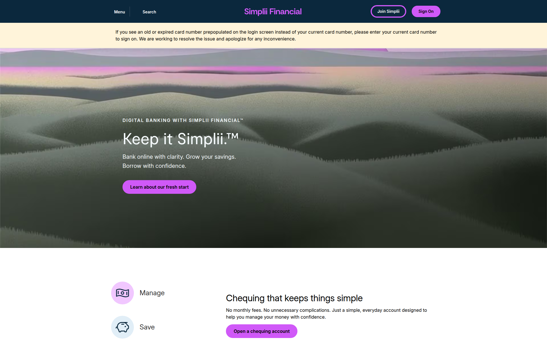 simplii.com 主页截图