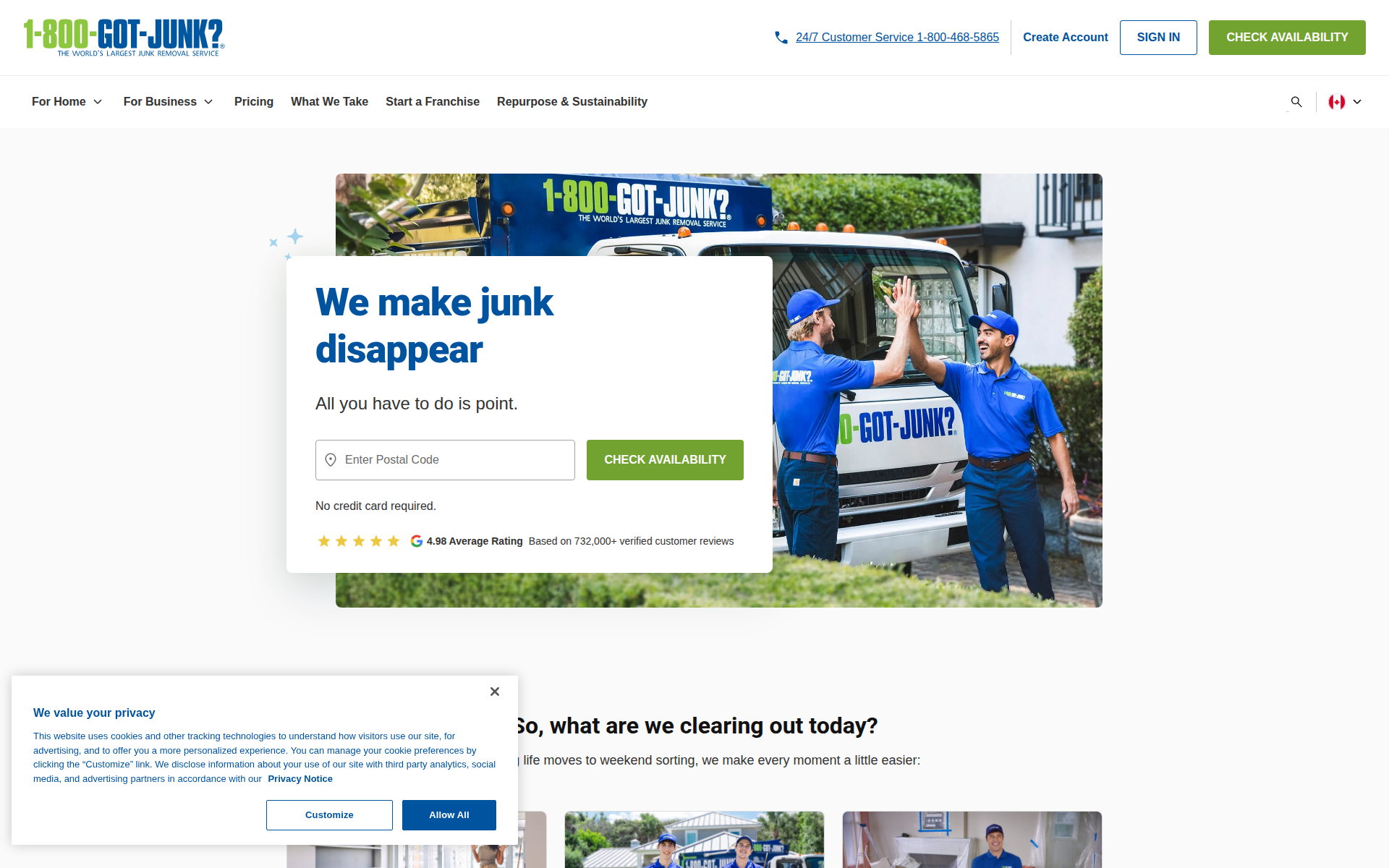 1800gotjunk.com 主页截图