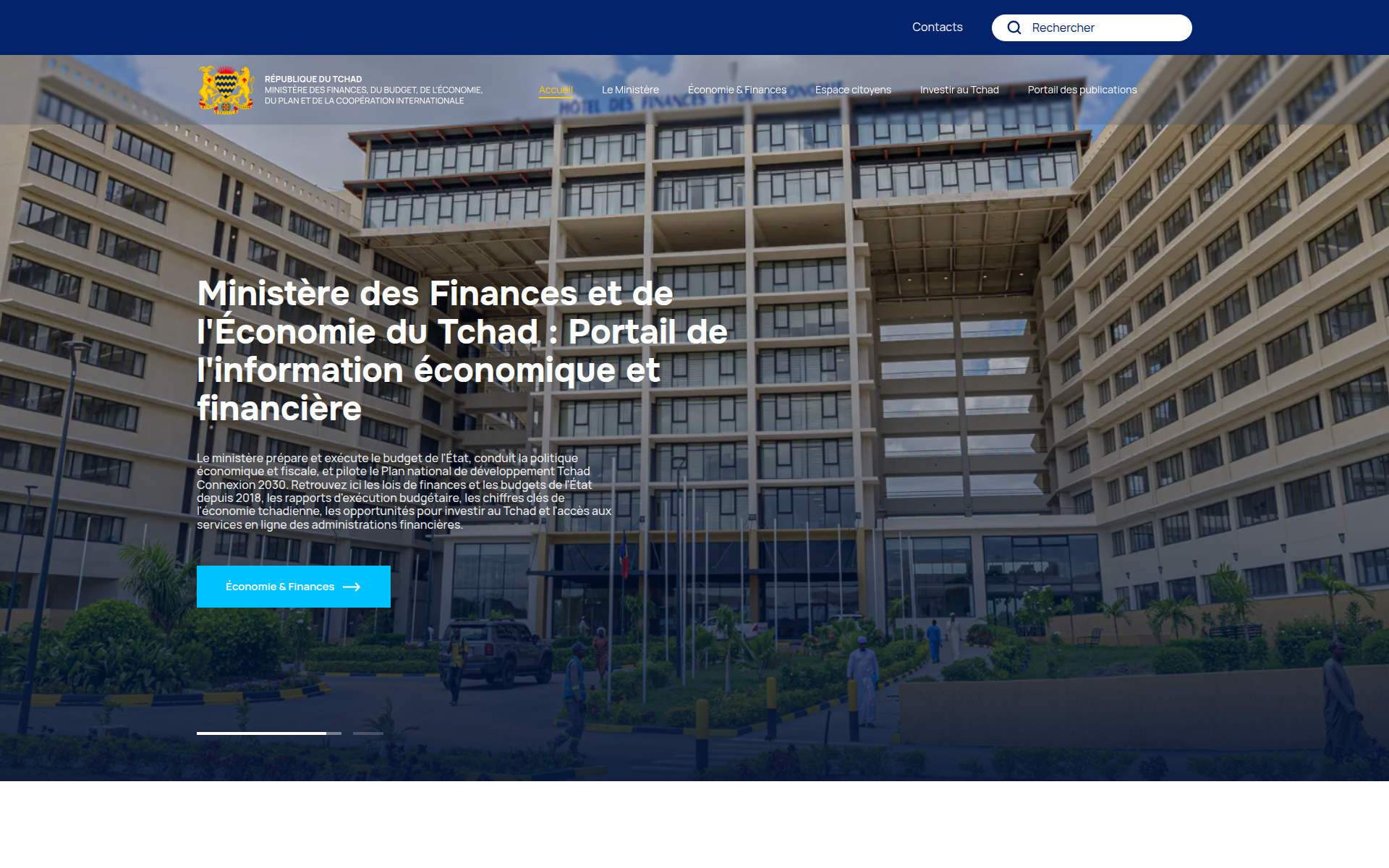 ecofinances.gouv.td 主页截图