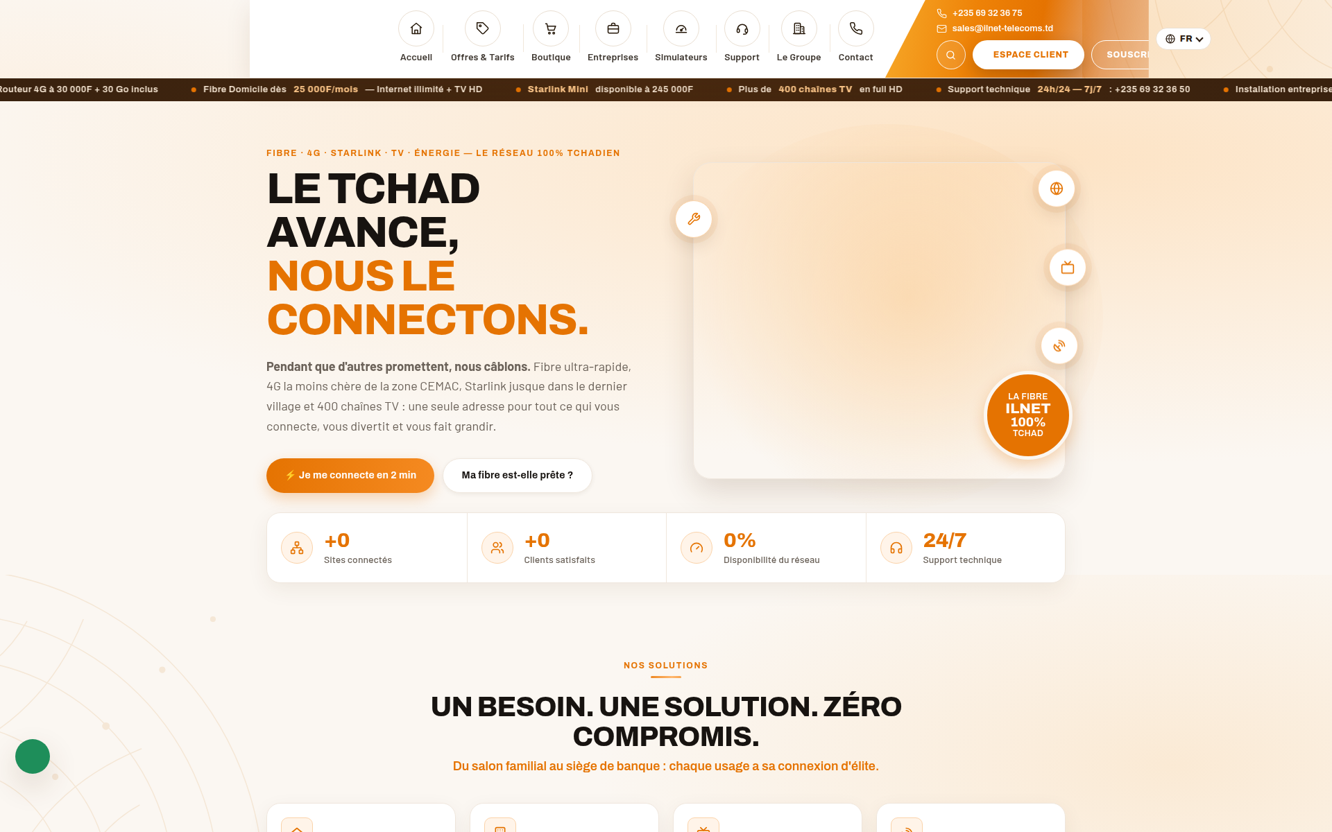 ilnet-telecoms.td 主页截图