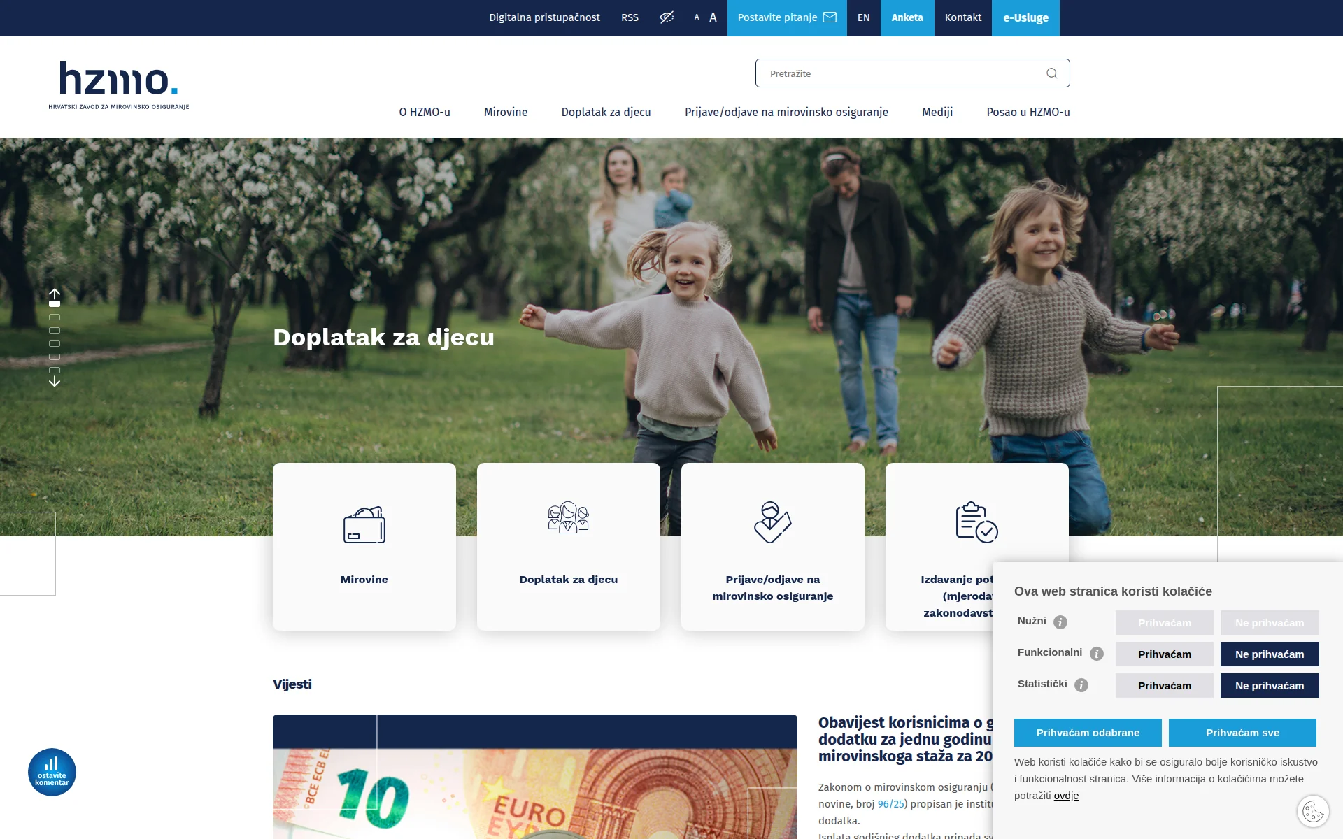 mirovinsko.hr 主页截图