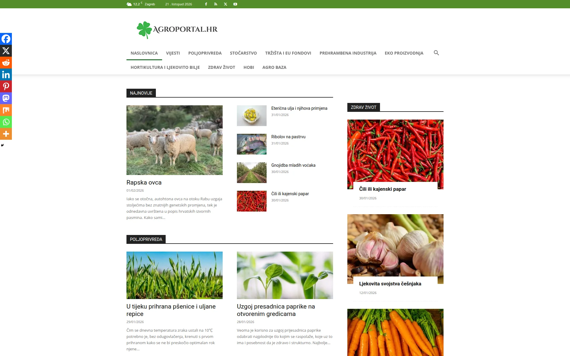 agroportal.hr 主页截图