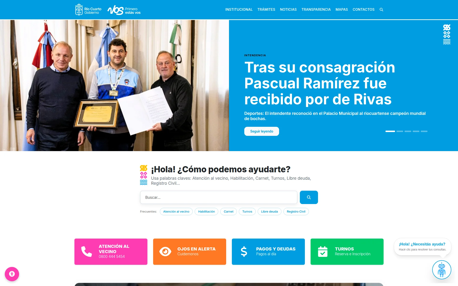 riocuarto.gob.ar 主页截图