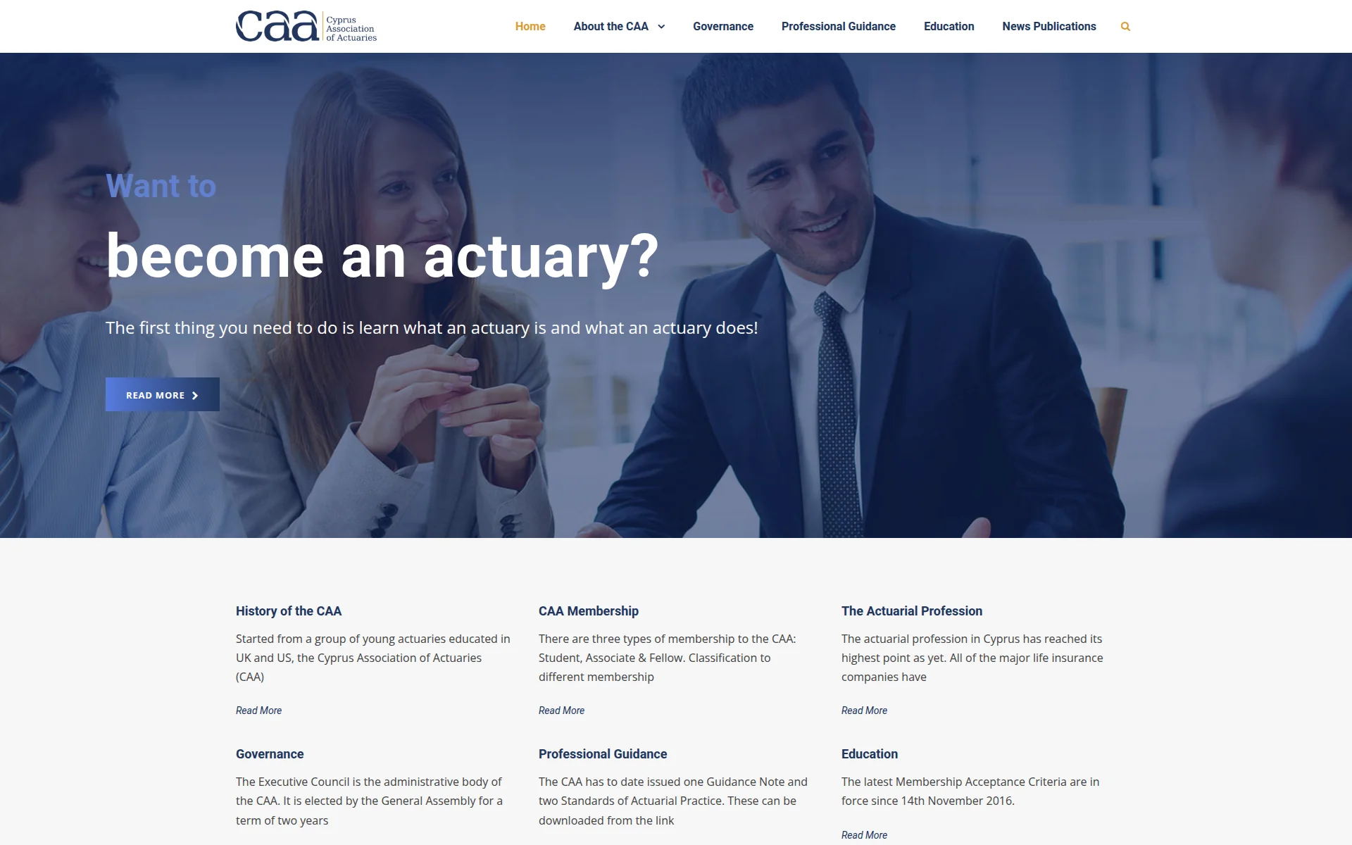 actuaries.org.cy 主页截图