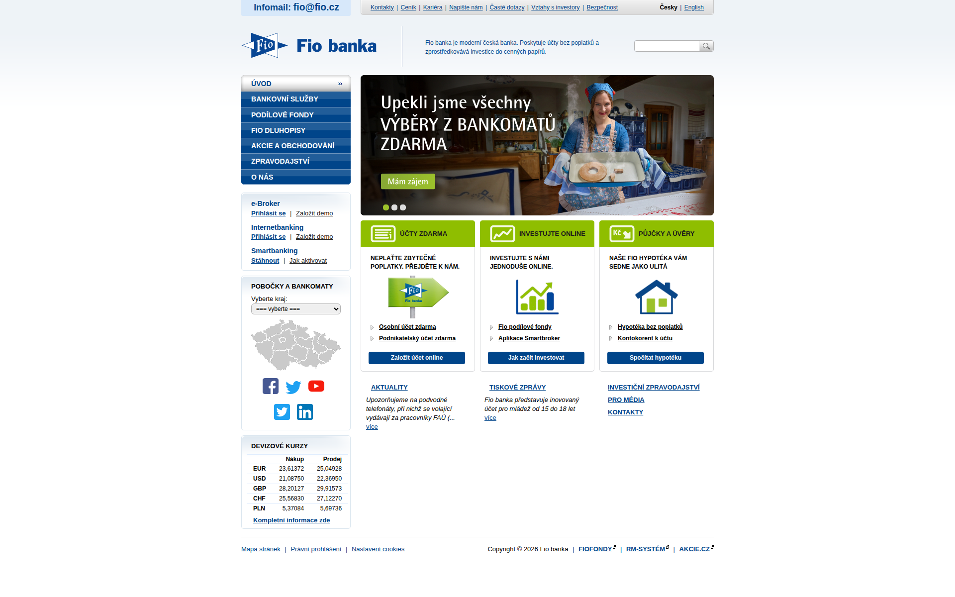 fio.cz 主页截图