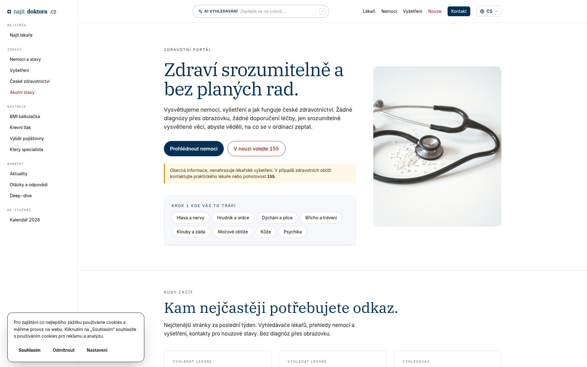 najitdoktora.cz 主页截图