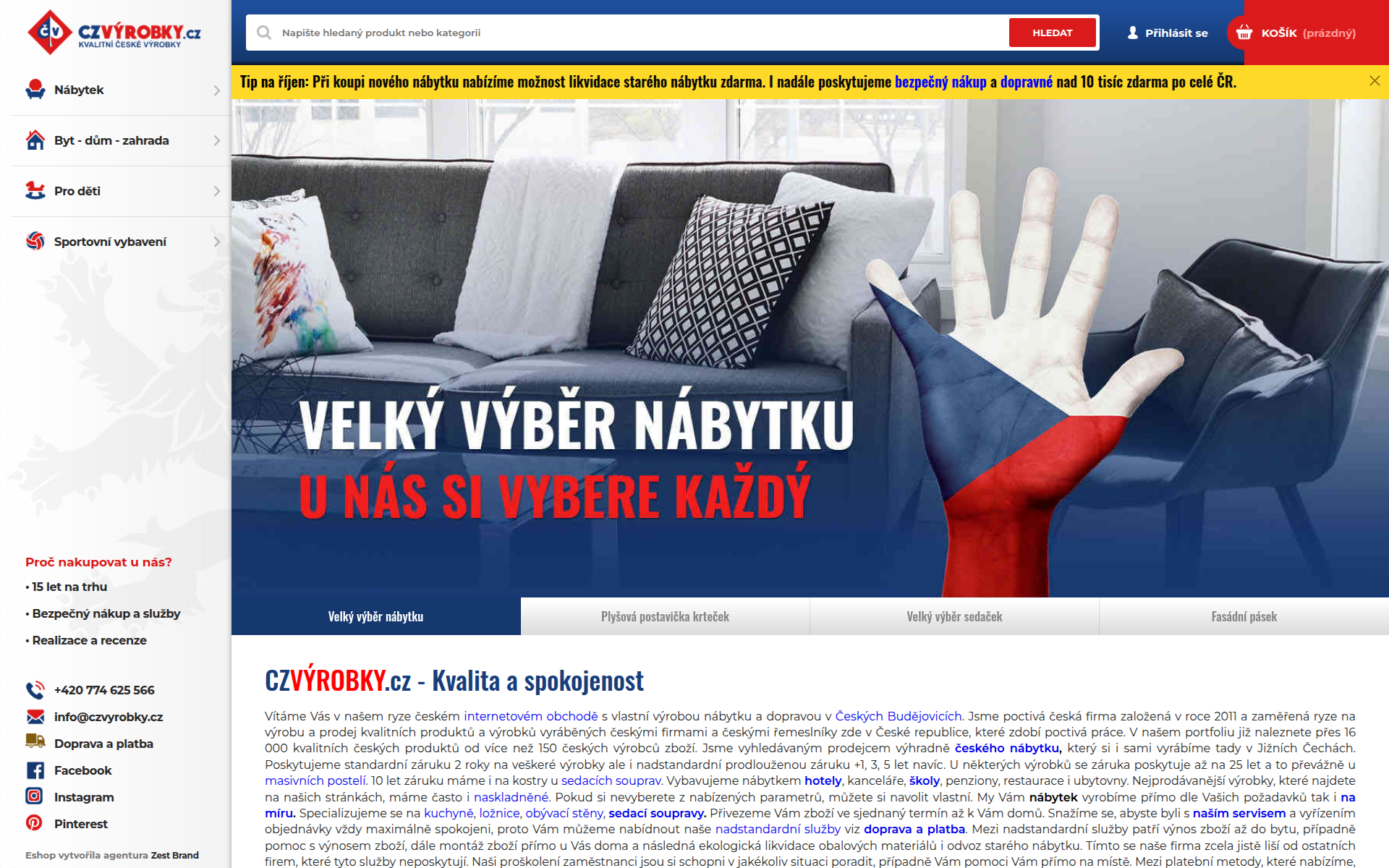 czvyrobky.cz 主页截图