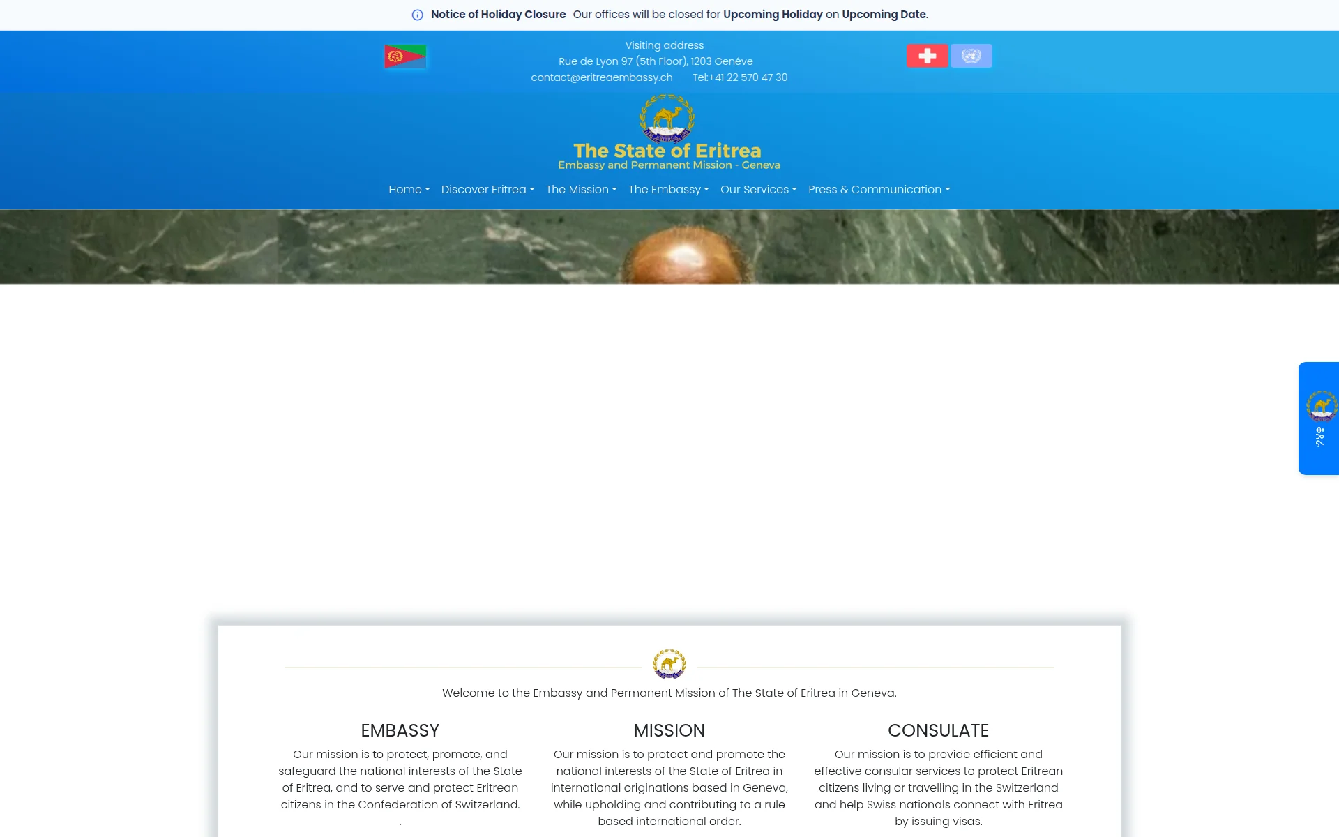 home.eritreaembassy.ch 主页截图