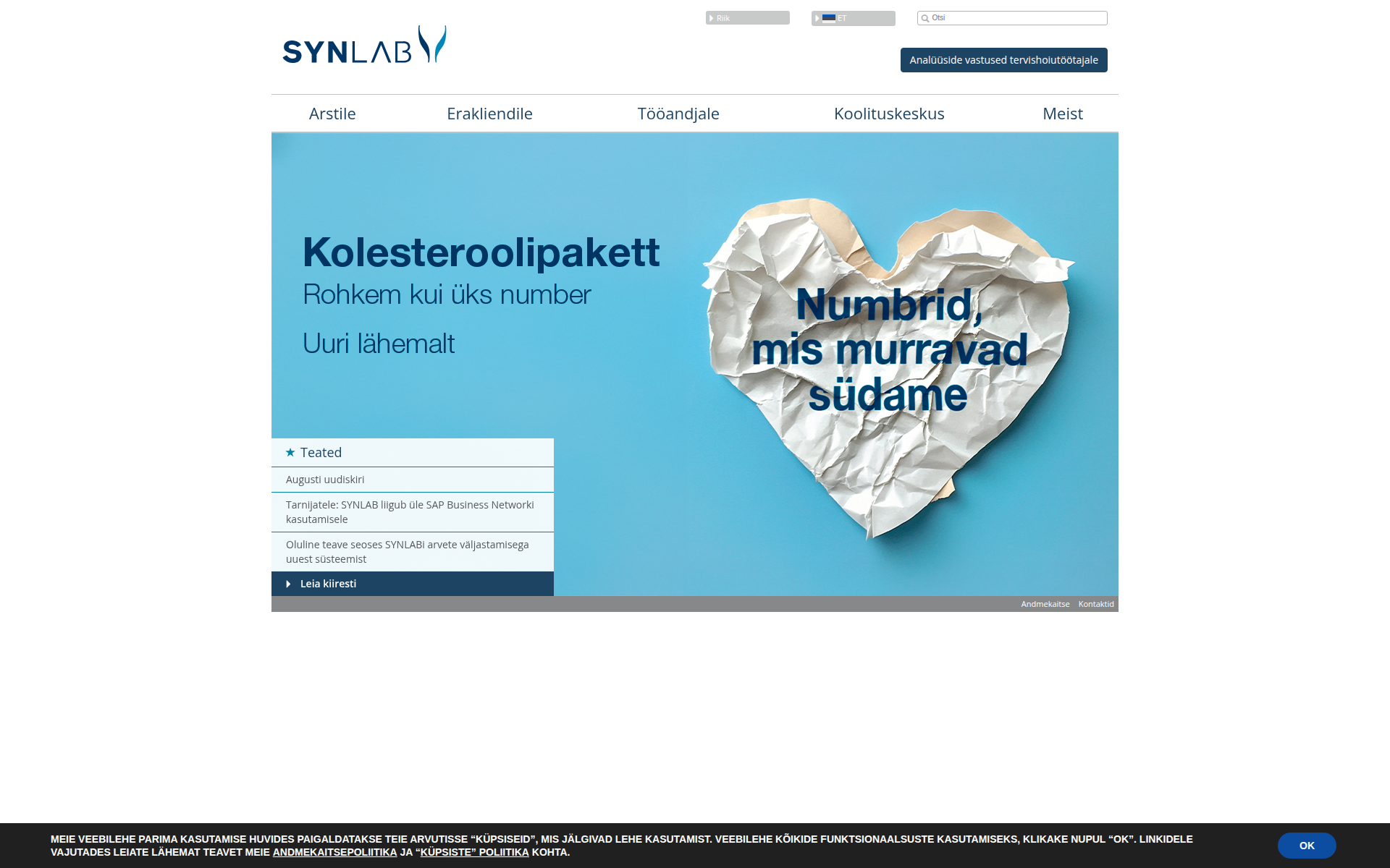 synlab.ee 主页截图
