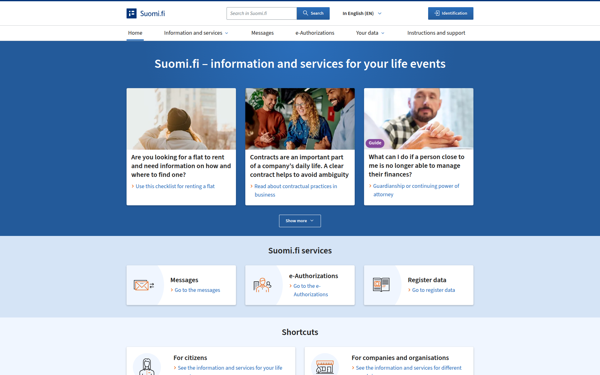suomi.fi 主页截图