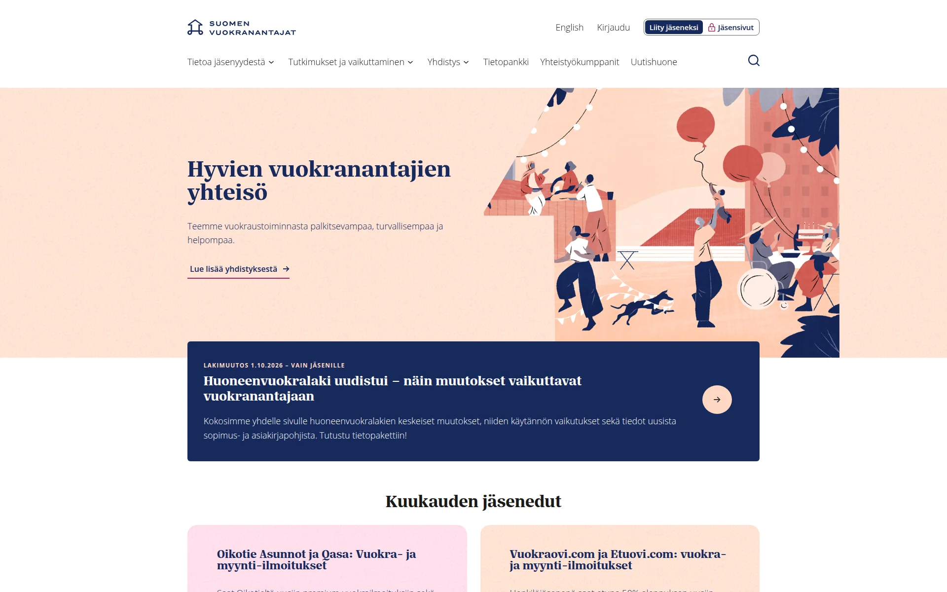 vuokranantajat.fi 主页截图