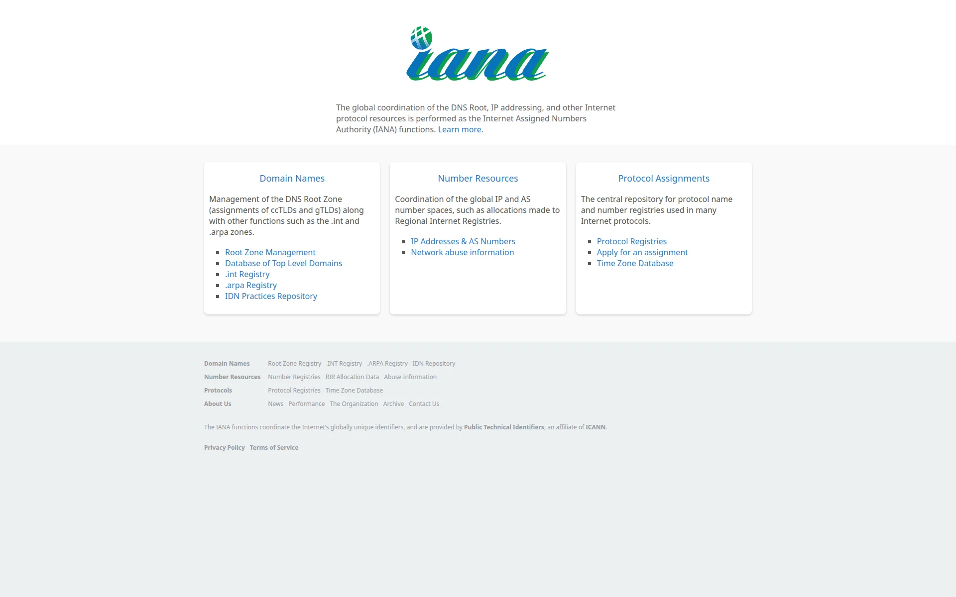 iana.org 主页截图