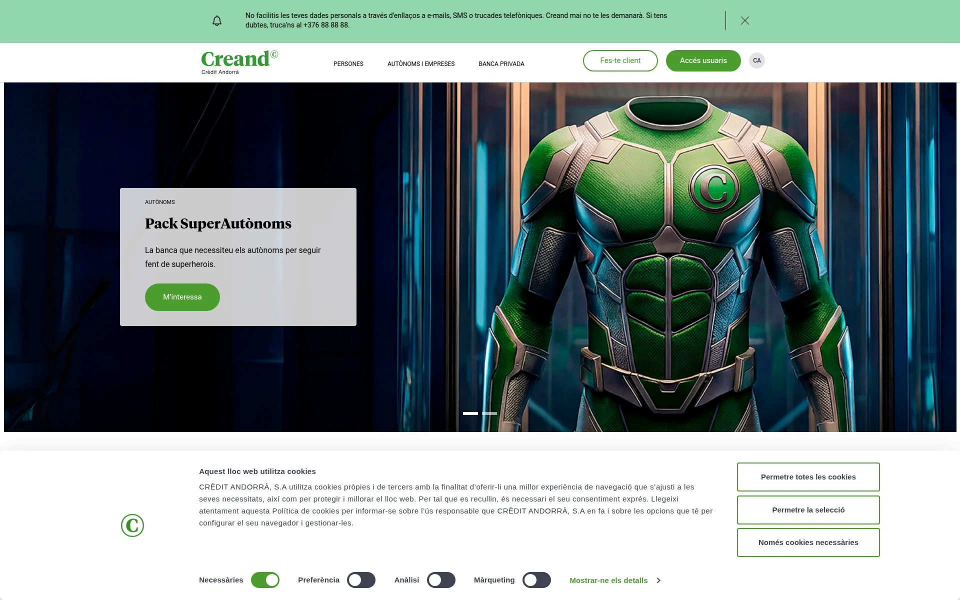 creand.ad 主页截图