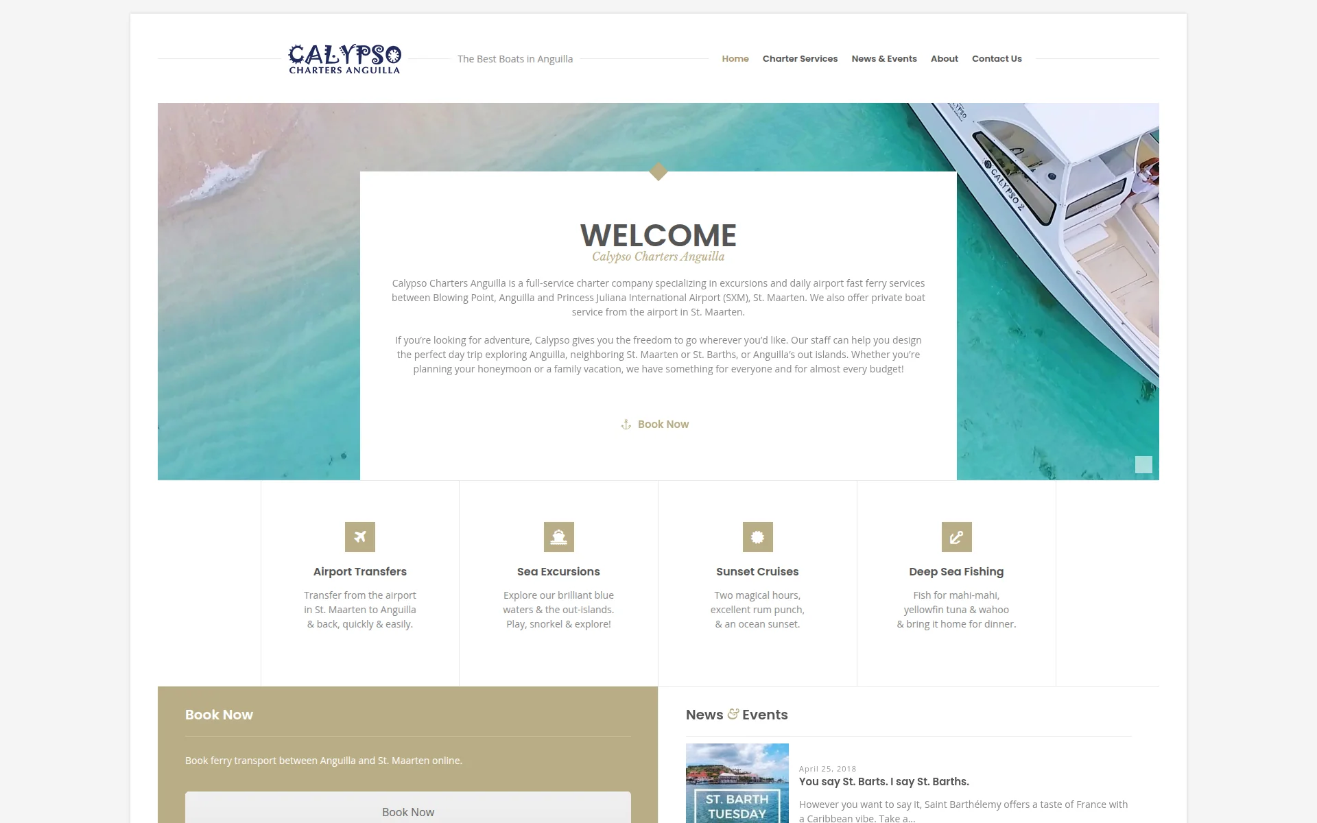 calypsochartersanguilla.com 主页截图