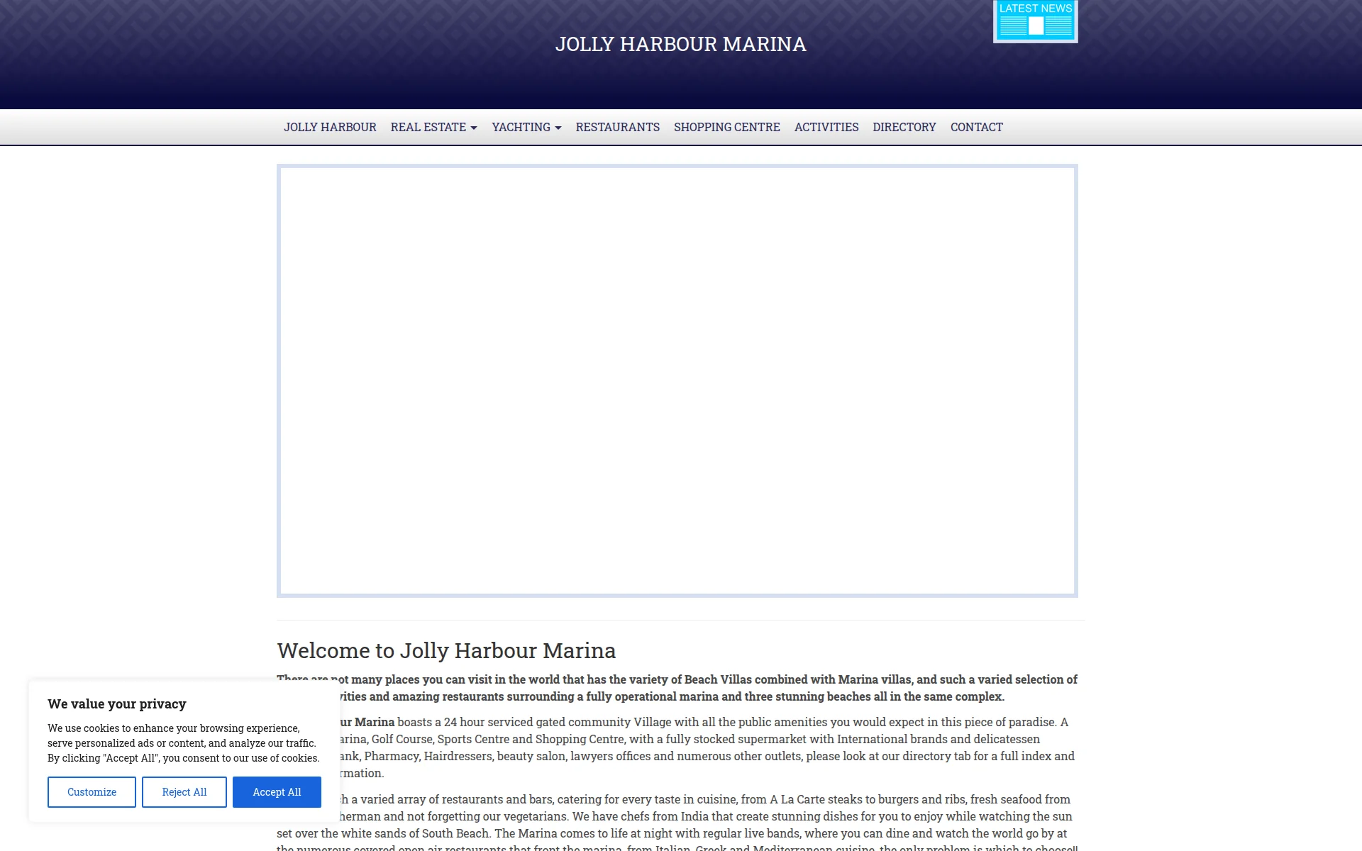 jollyharbourmarina.com 主页截图