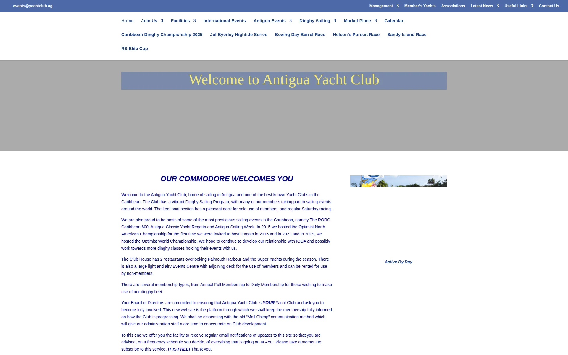 antiguayachtclub.com 主页截图