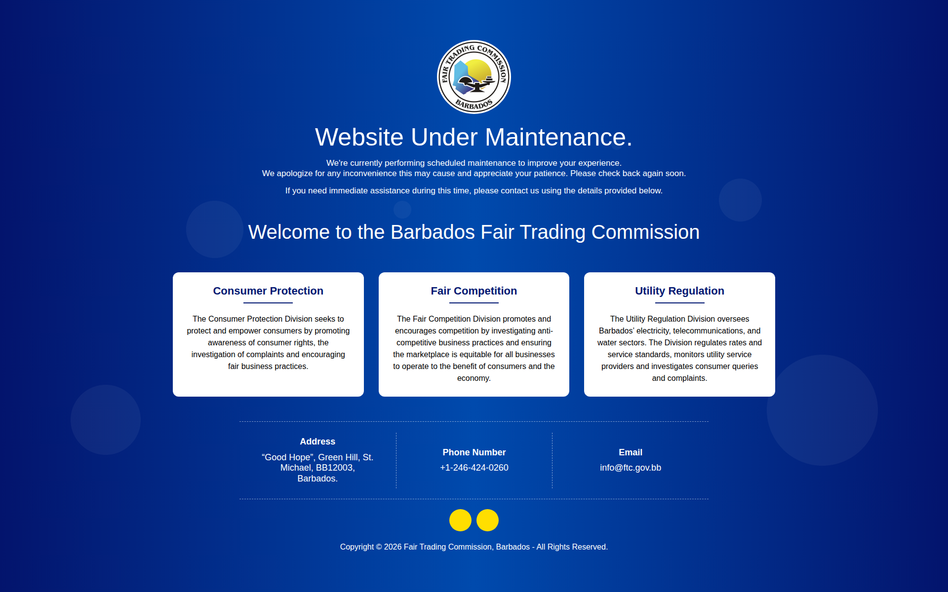 ftc.gov.bb 主页截图