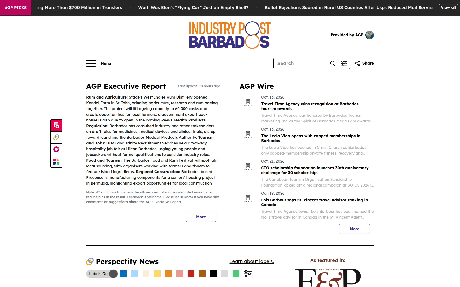 industrypostbarbados.com 主页截图