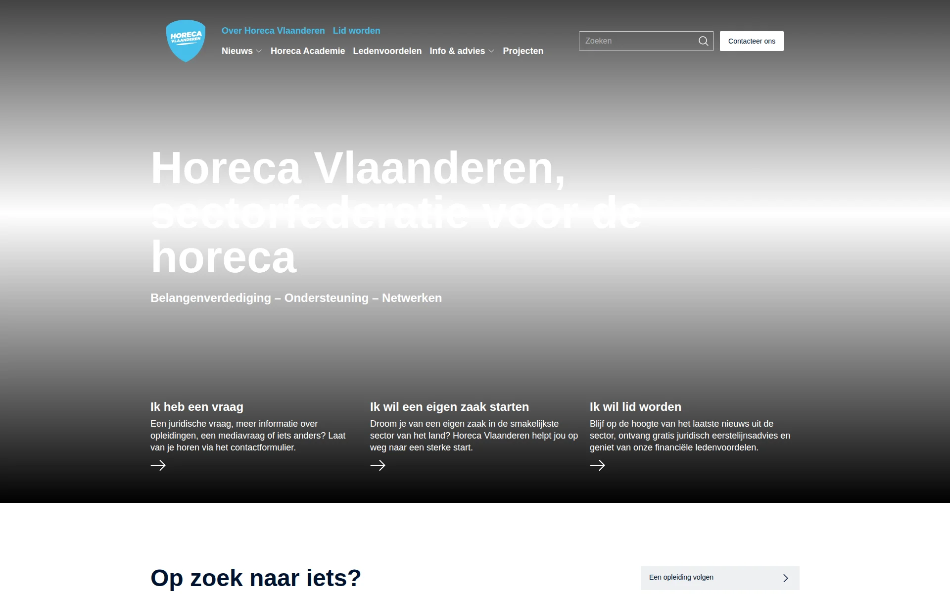 horecavlaanderen.be 主页截图