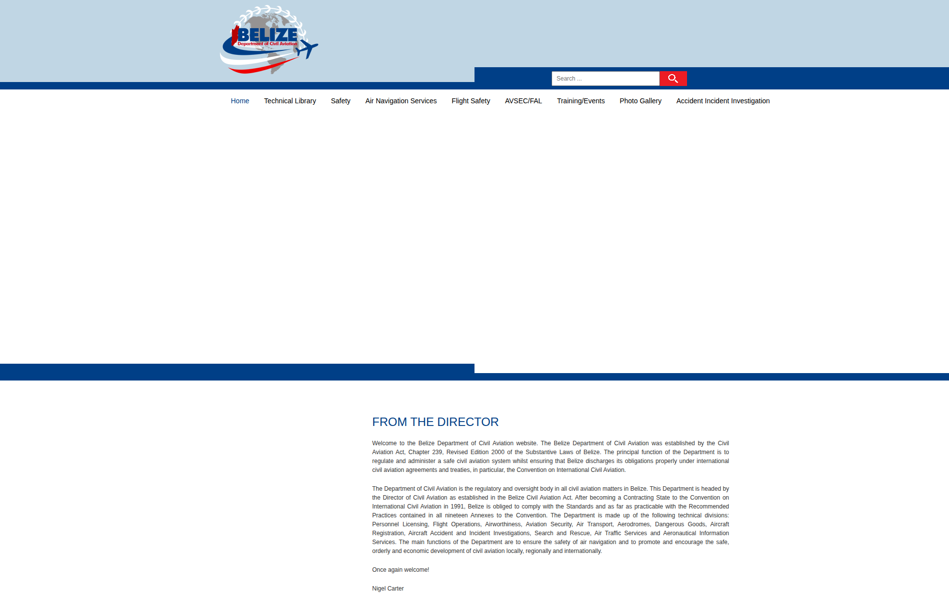 civilaviation.gov.bz 主页截图