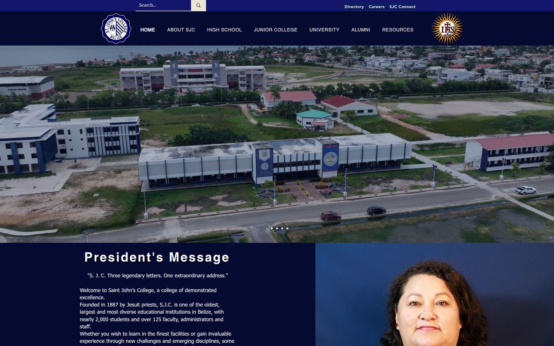 sjc.edu.bz 主页截图