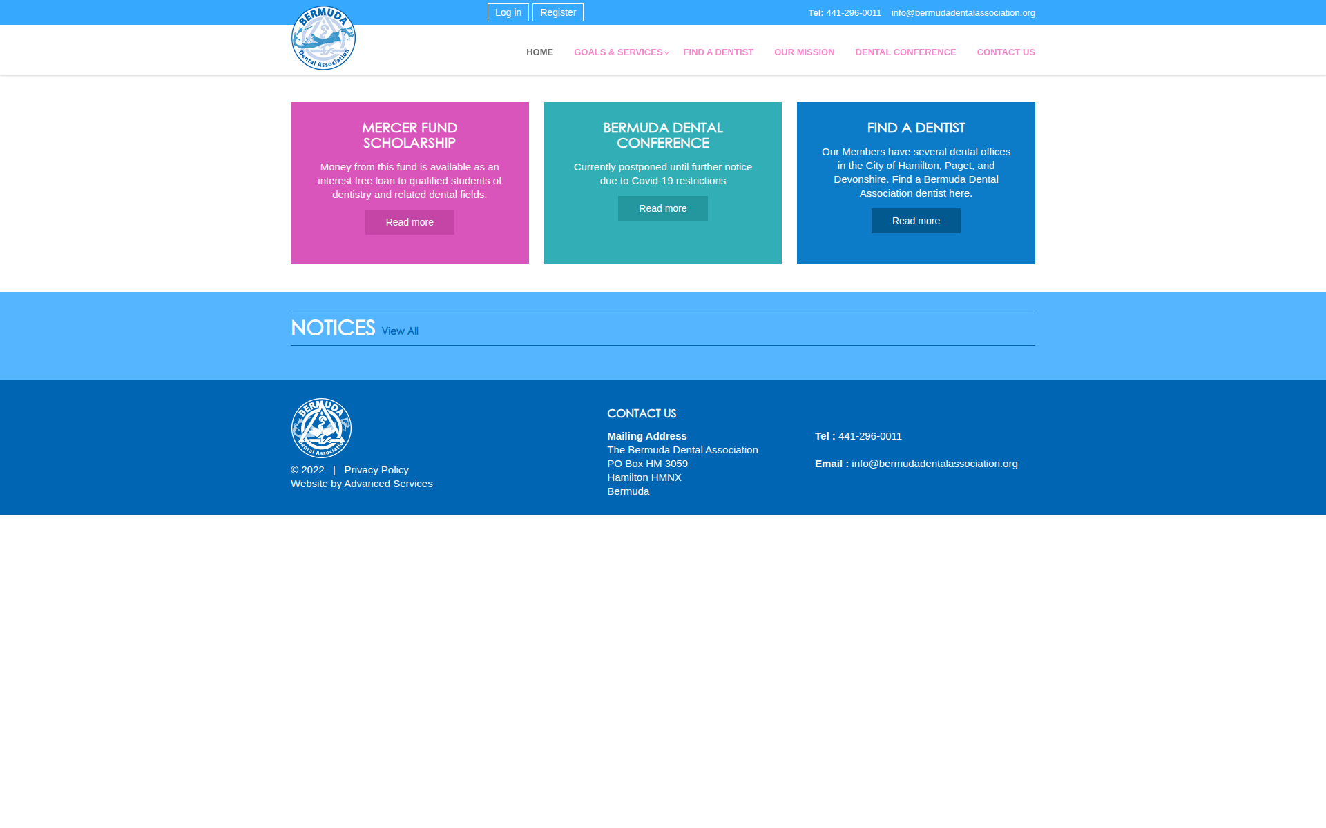 bermudadentalassociation.org 主页截图