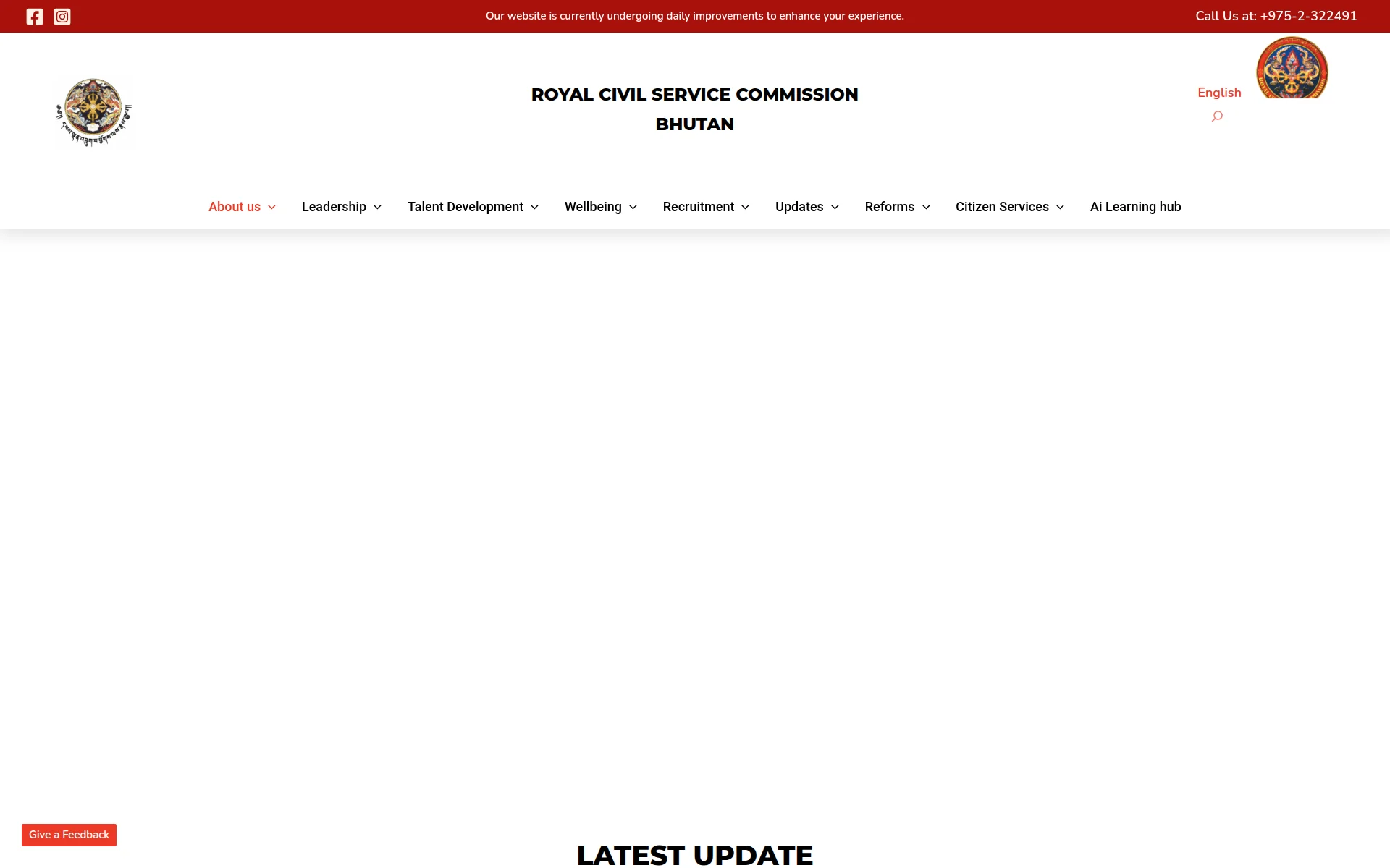 rcsc.gov.bt 主页截图