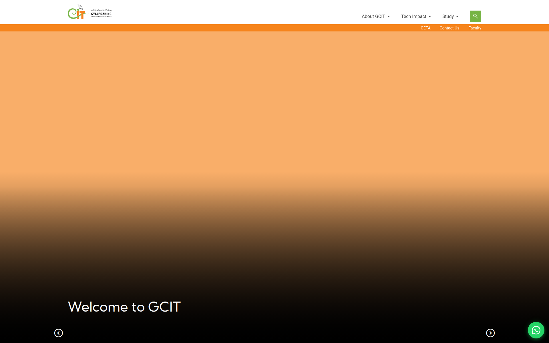 gcit.edu.bt 主页截图