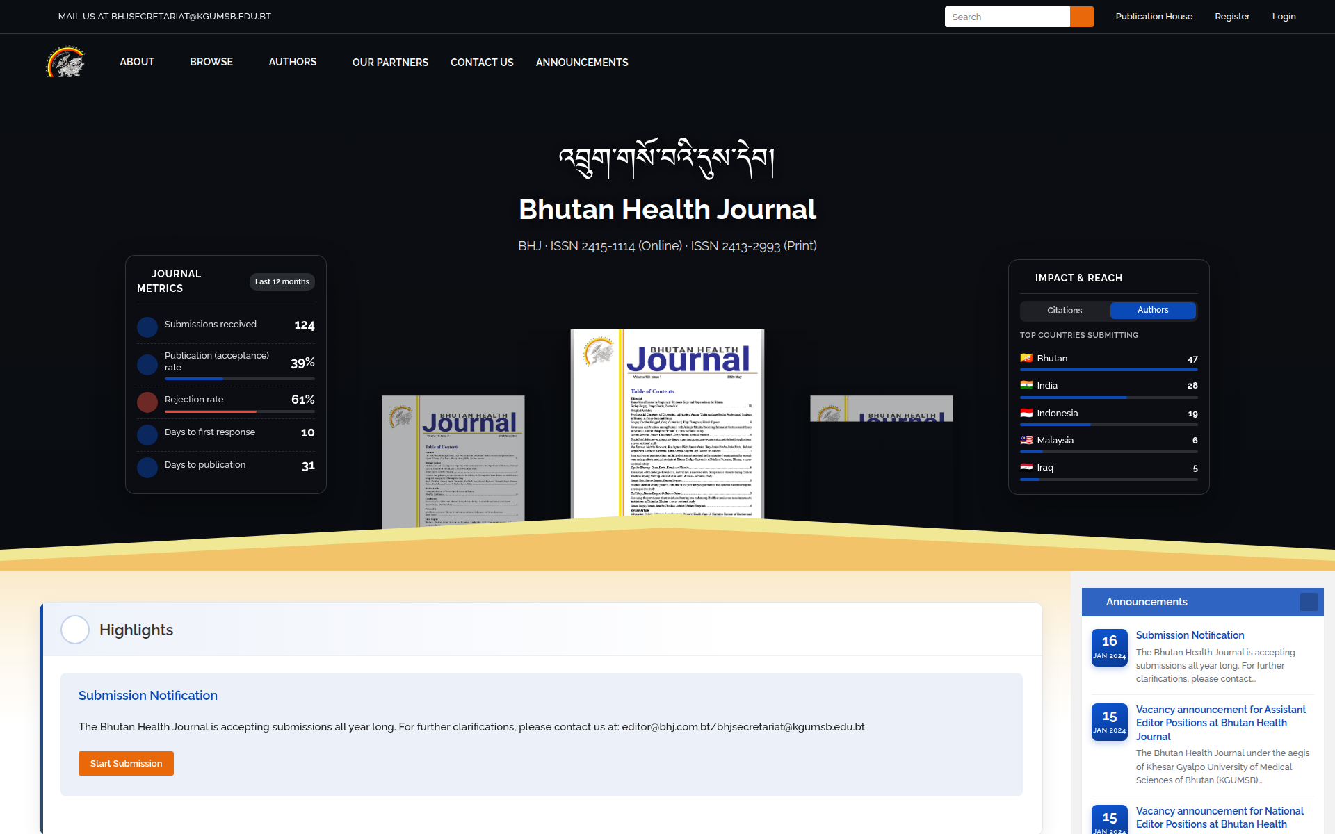bhj.com.bt 主页截图