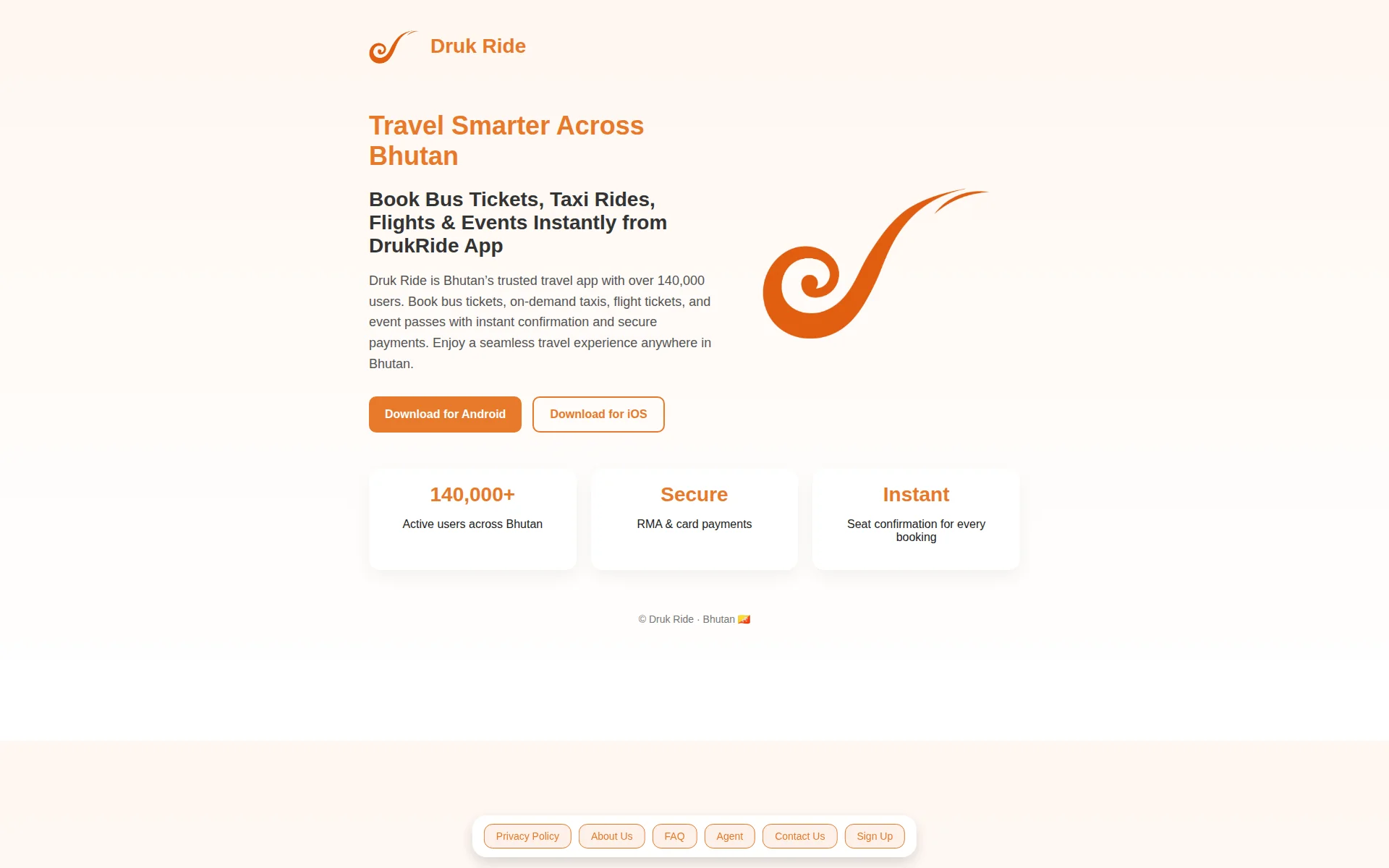 drukride.com 主页截图