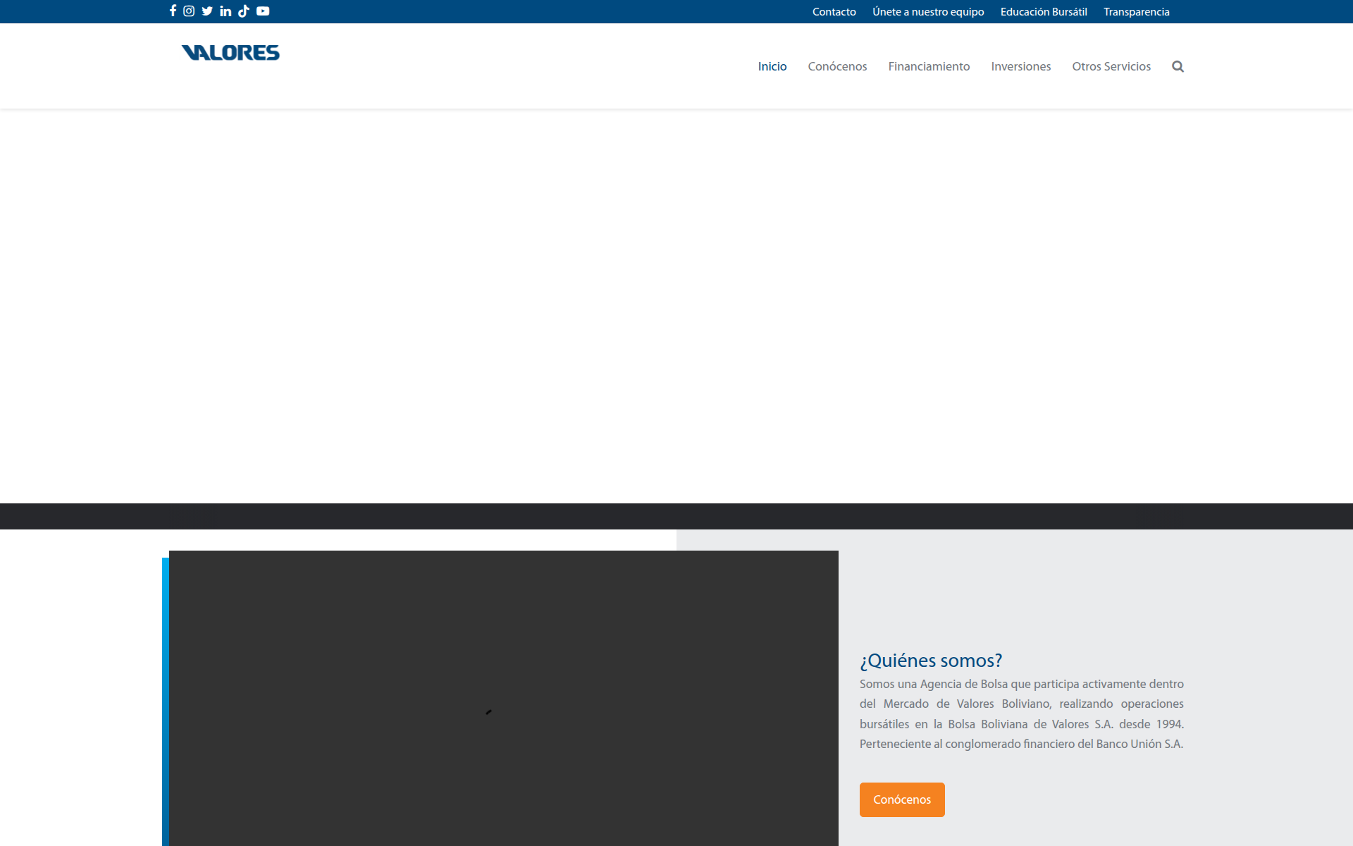 valoresunion.com.bo 主页截图