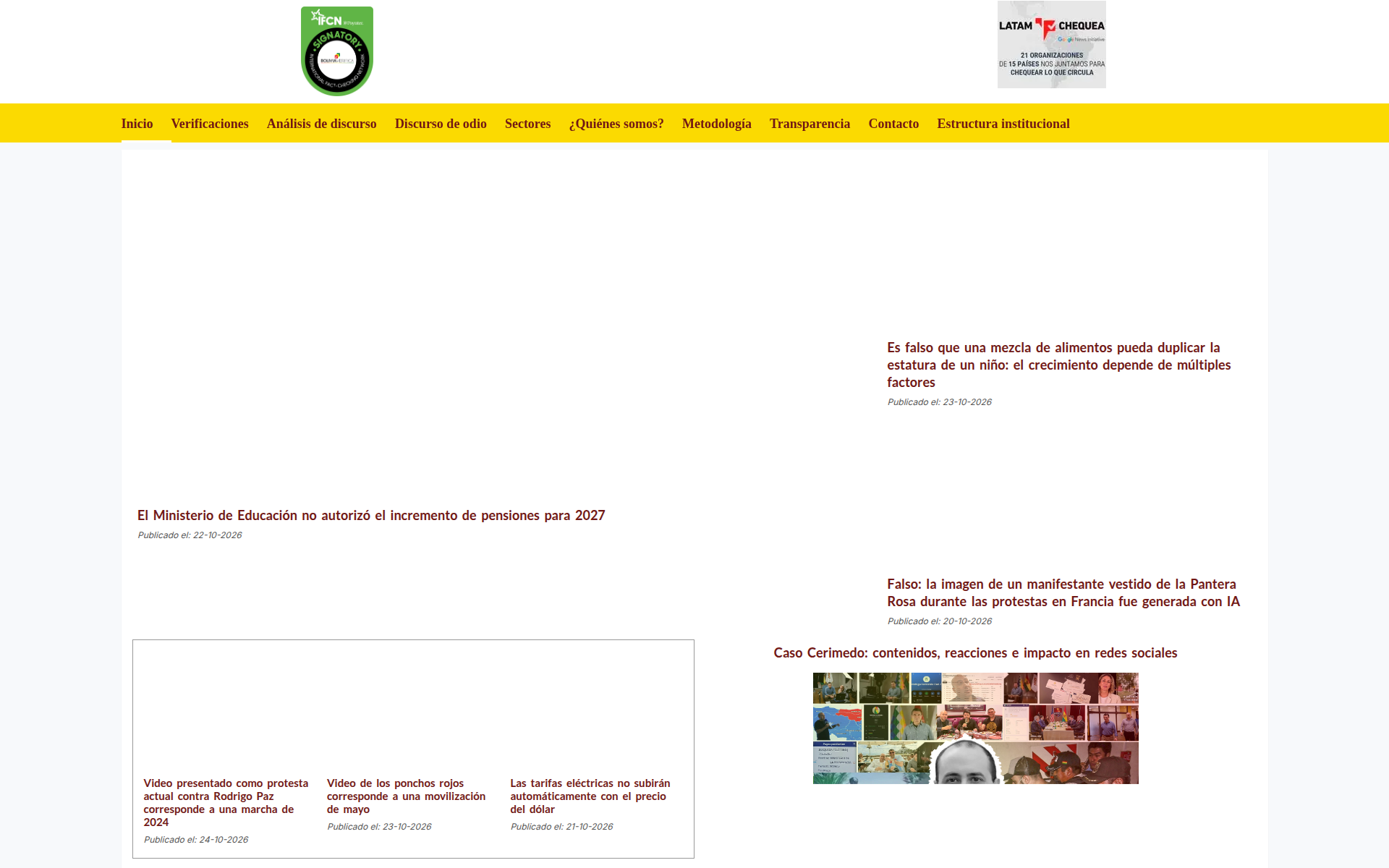 boliviaverifica.bo 主页截图