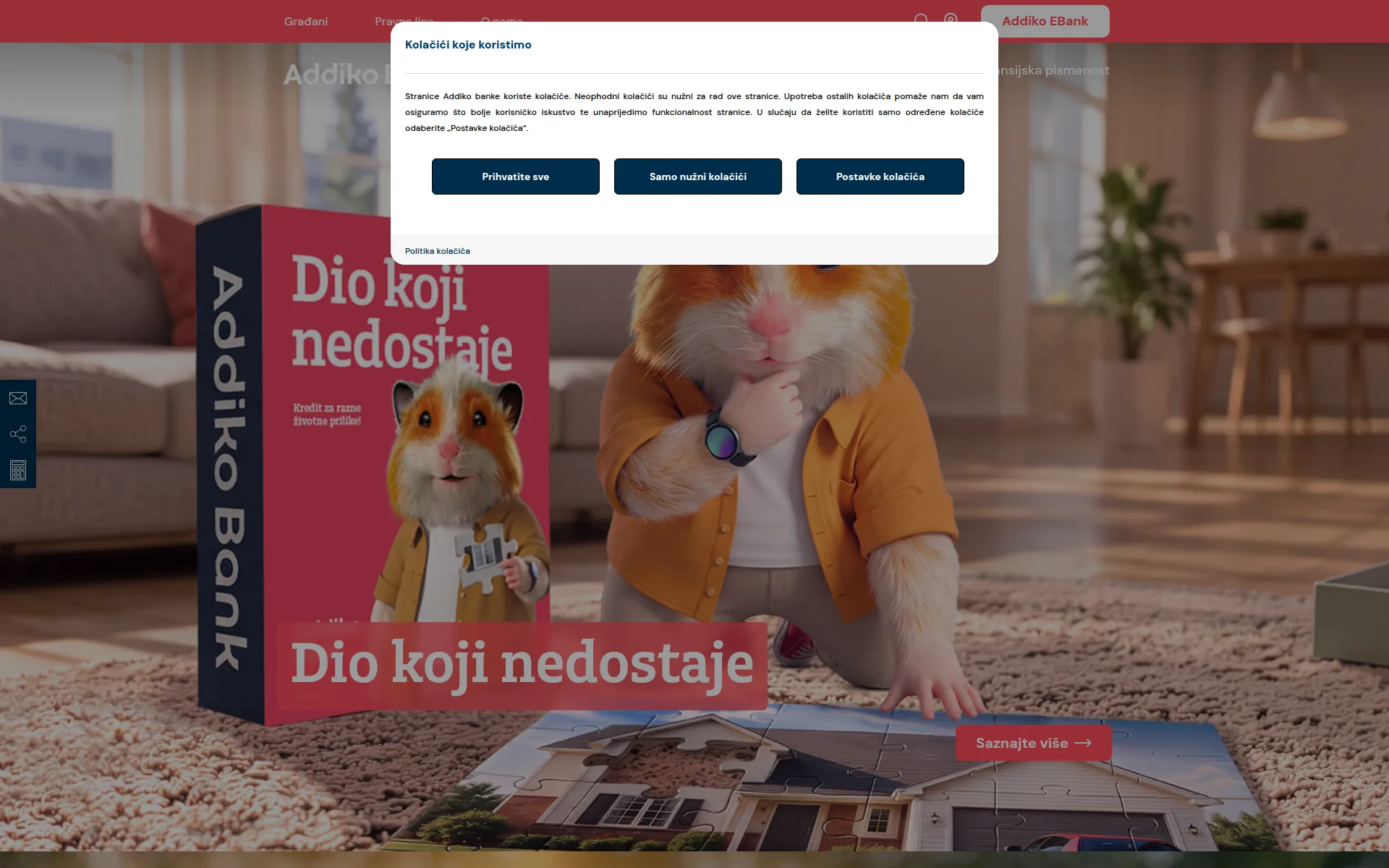 addiko-fbih.ba 主页截图