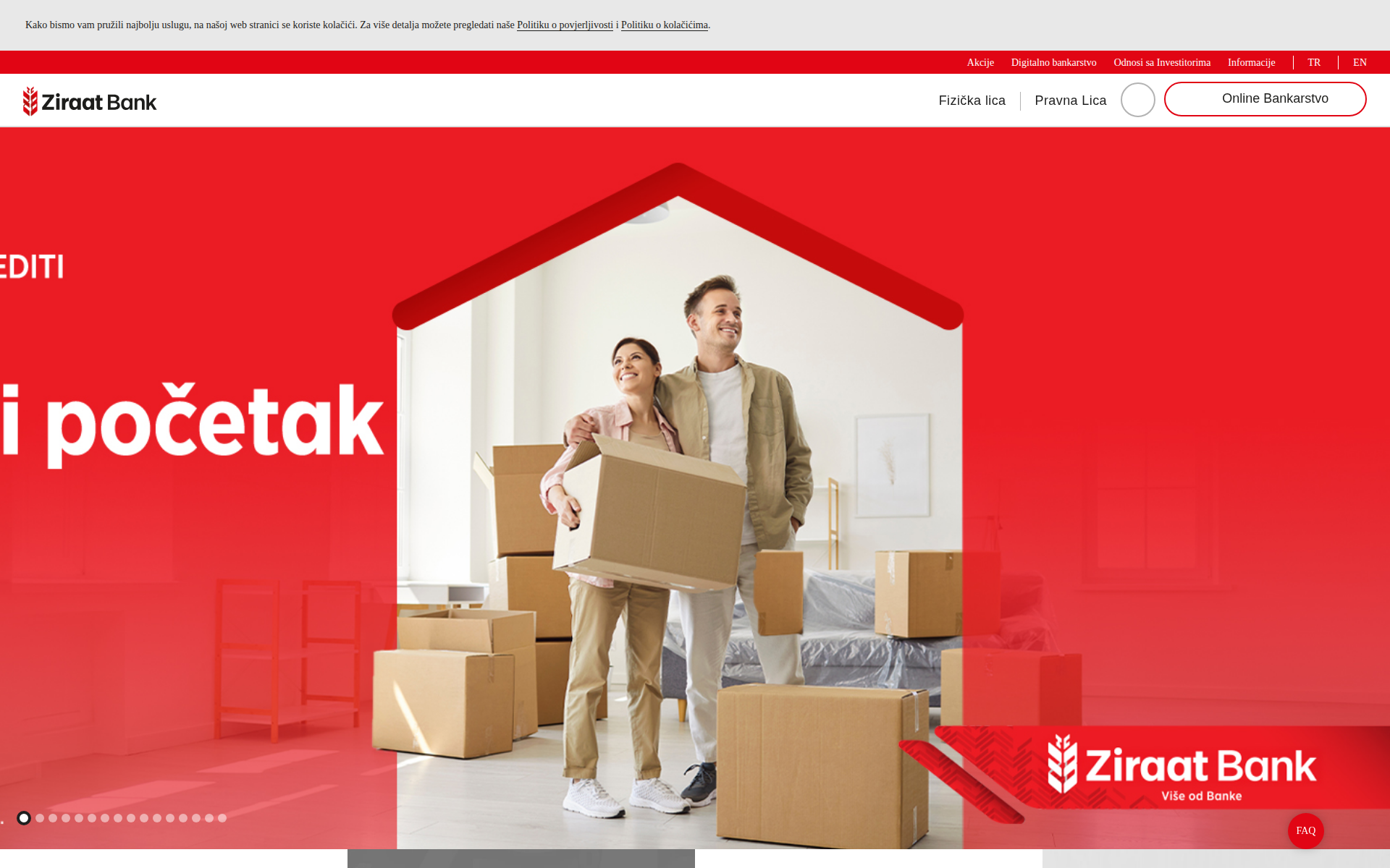 ziraatbank.ba 主页截图