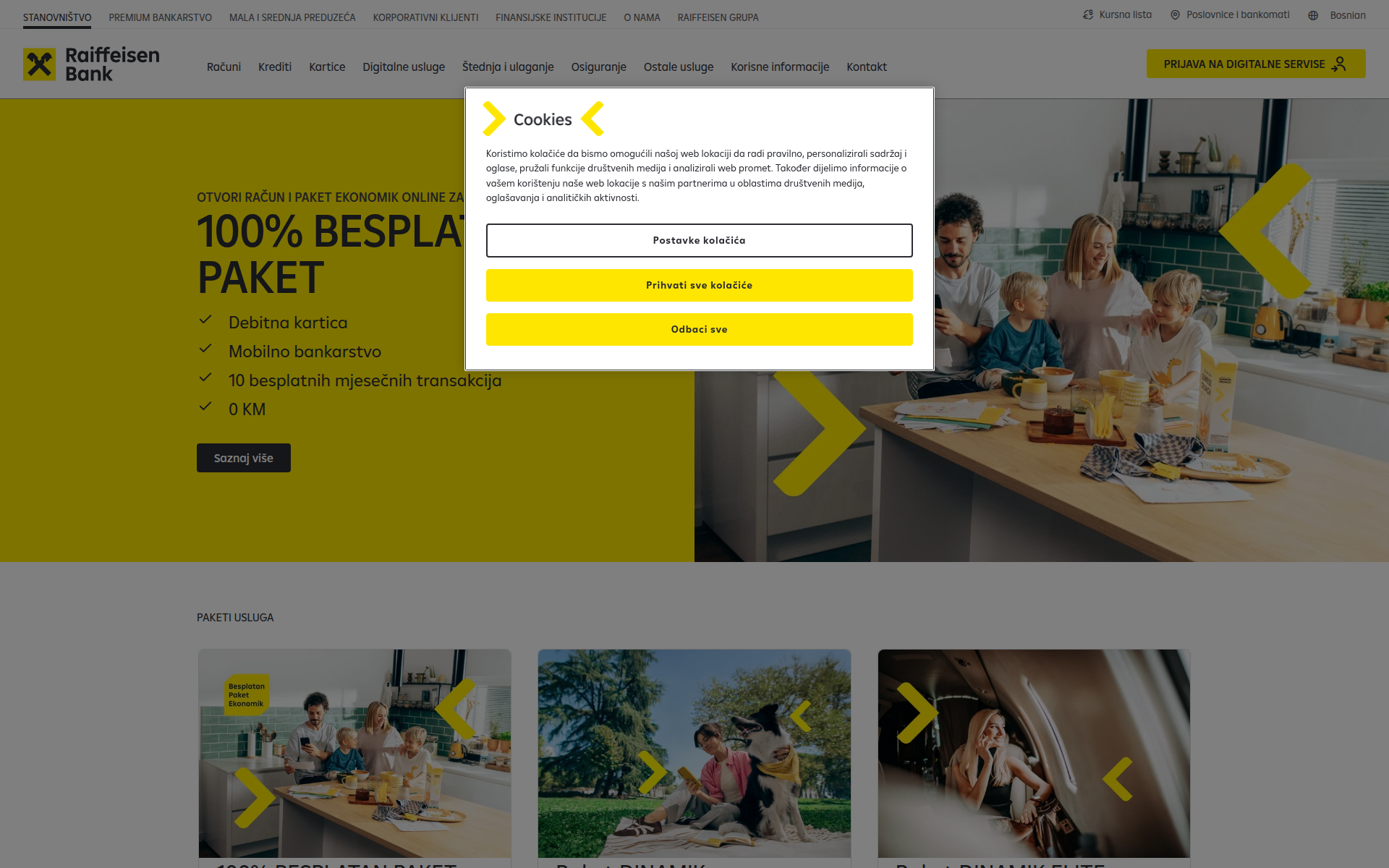 raiffeisenbank.ba 主页截图