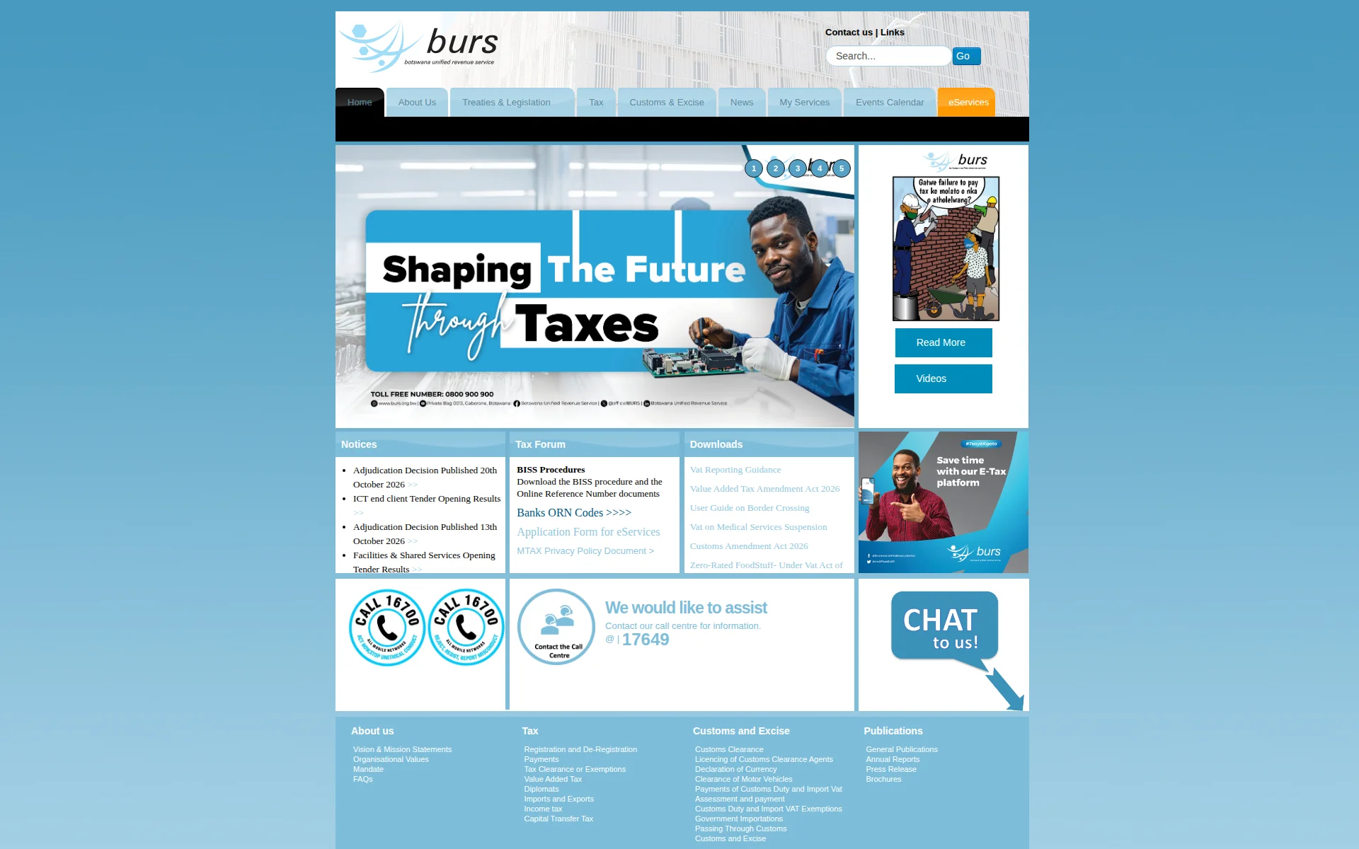 burs.org.bw 主页截图