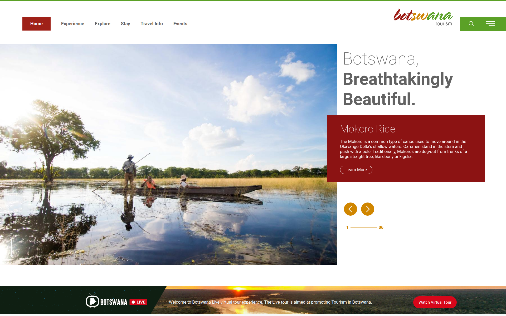 botswanatourism.co.bw 主页截图