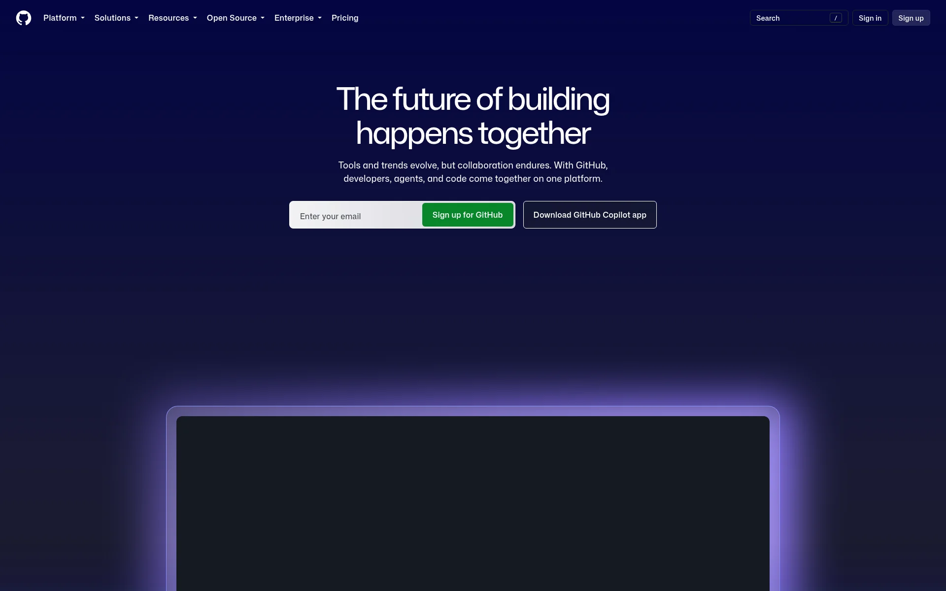 github.com 首页