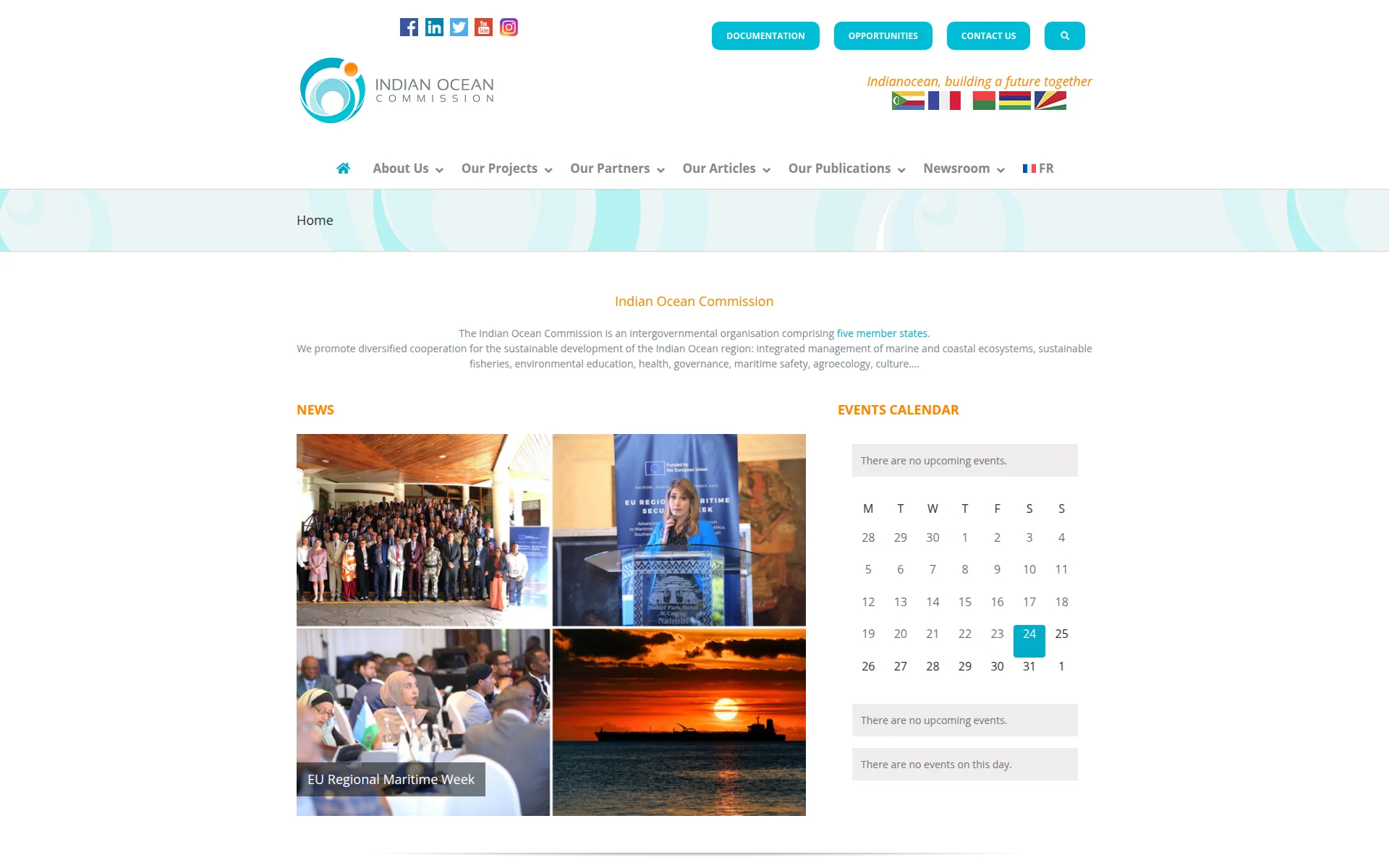 commissionoceanindien.org 主页截图