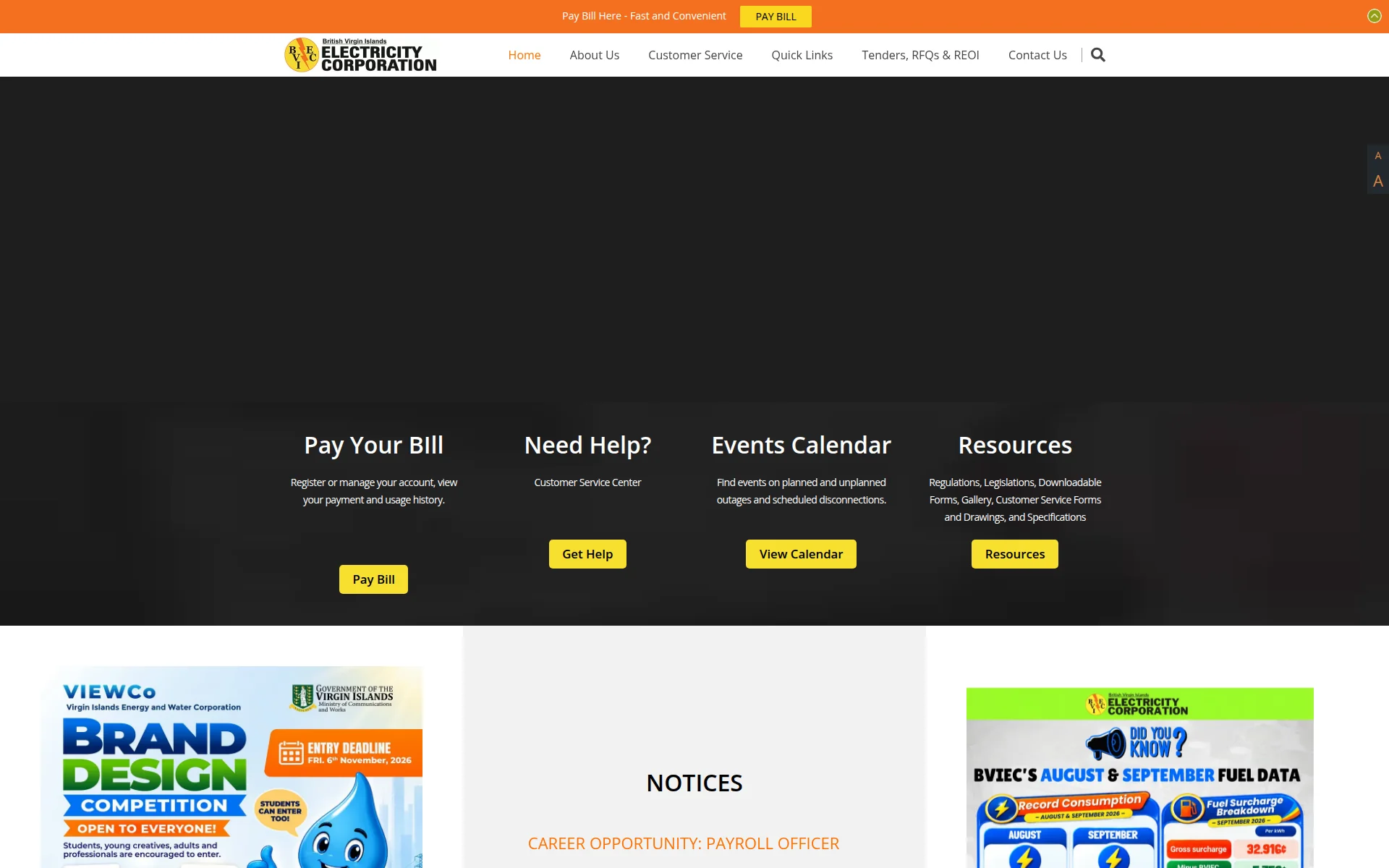 bvielectricity.com 主页截图