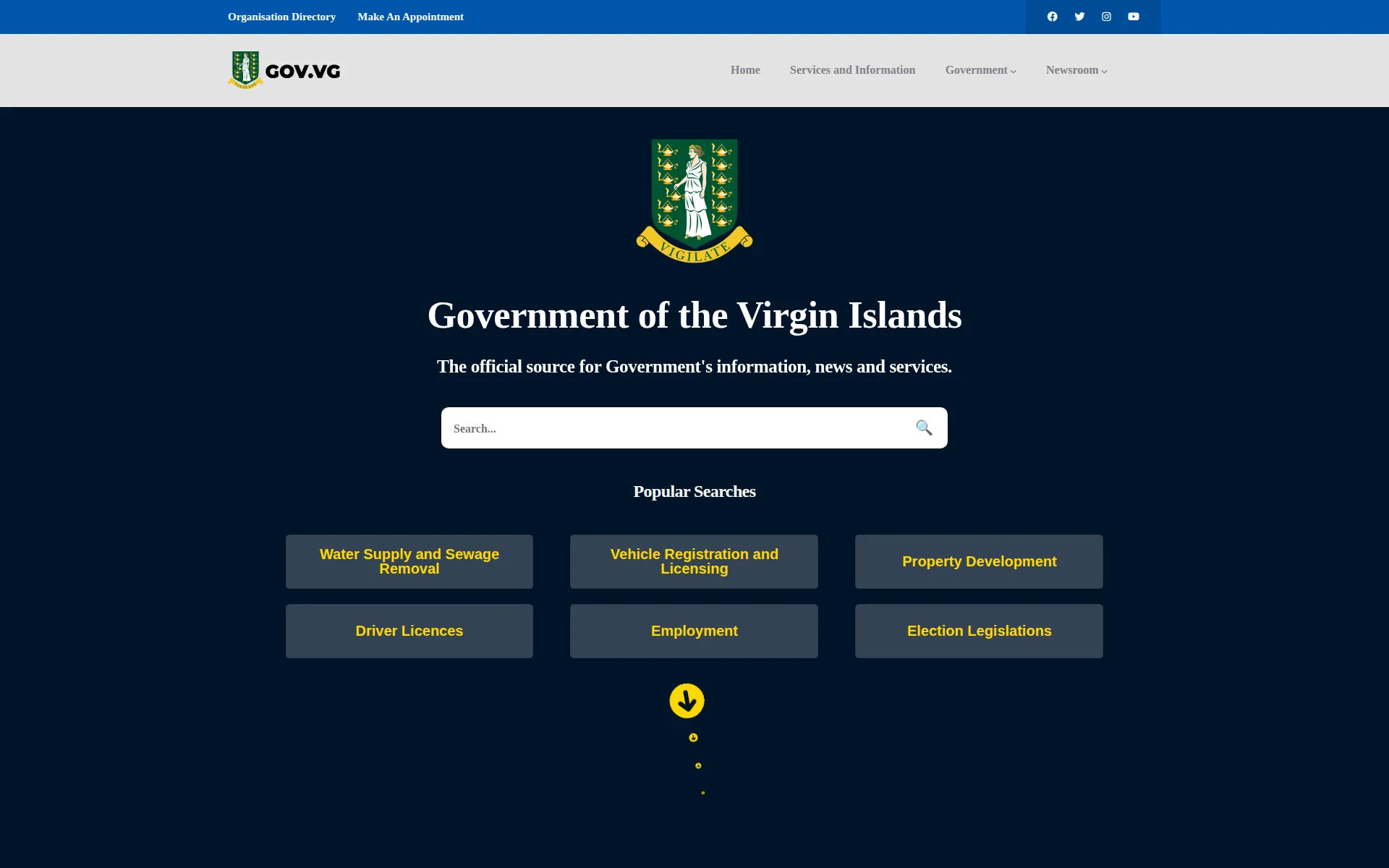 bvi.gov.vg 主页截图