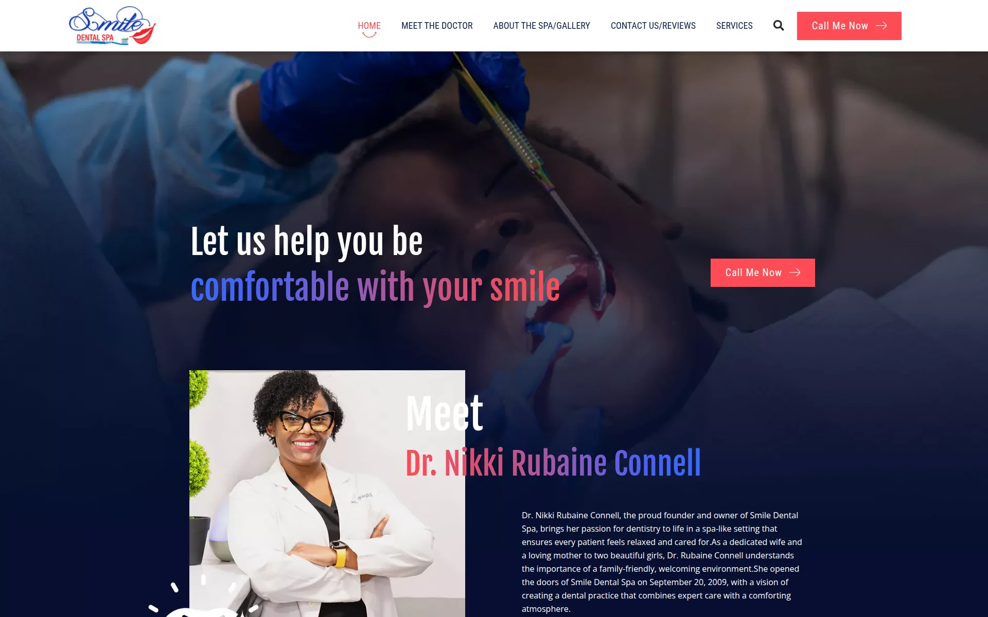 smiledentalspabvi.com 主页截图